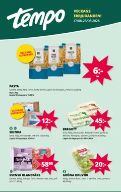 Förhandsgranska reklamblad Tempo erbjudanden från butik Tempo gäller från 17/08/2026