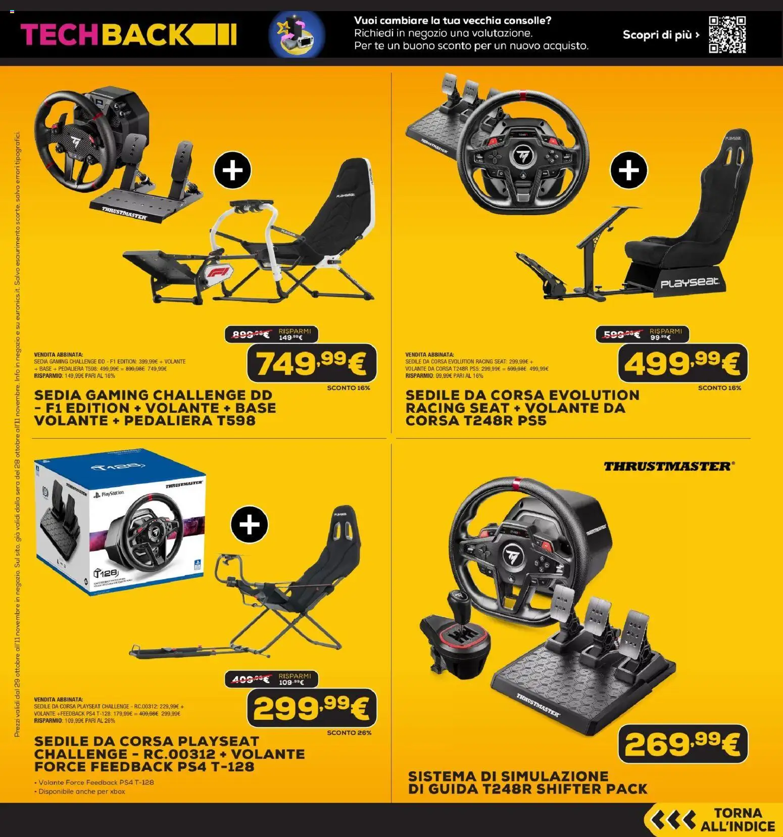 Anteprima dell'opuscolo Euronics Black Friday dal negozio Euronics valido da 29/10/2026 - Playstation, Xbox, Sedia, Tè