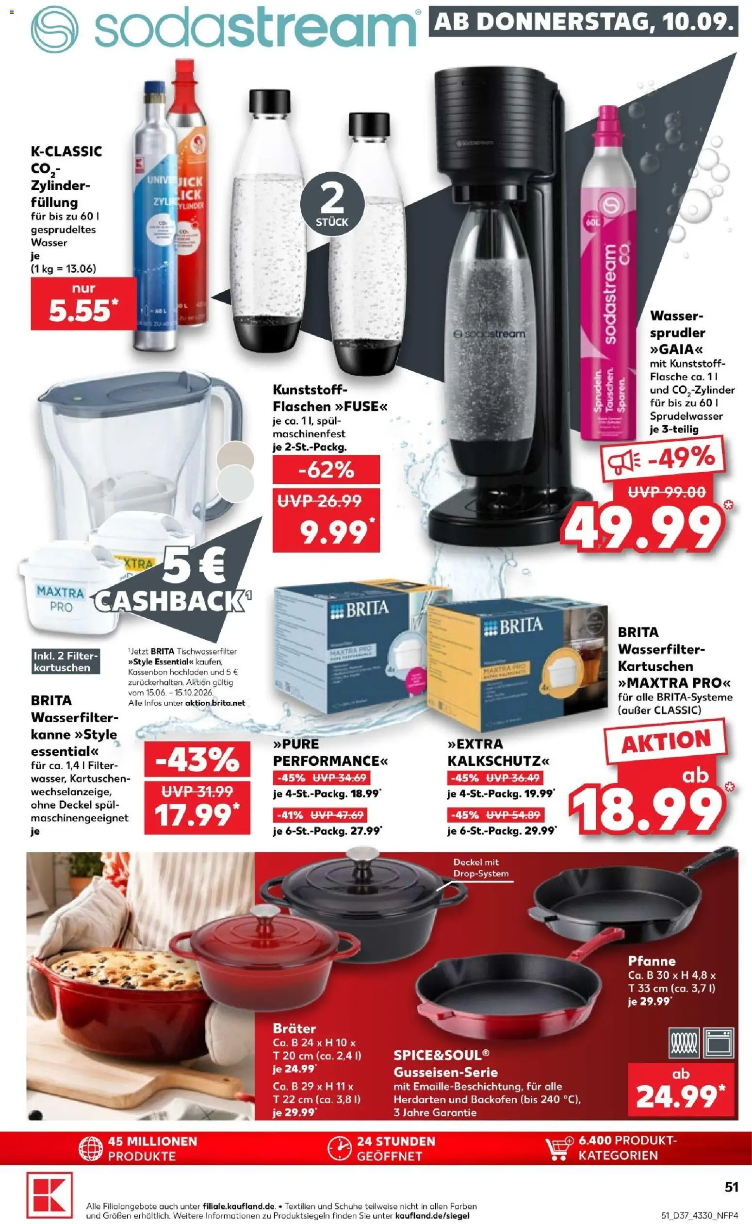 Vorschau von dem Prospekt des Geschäftes Kaufland, gültig ab dem 10.09.2026 - Wasser, Sodastream, Backofen