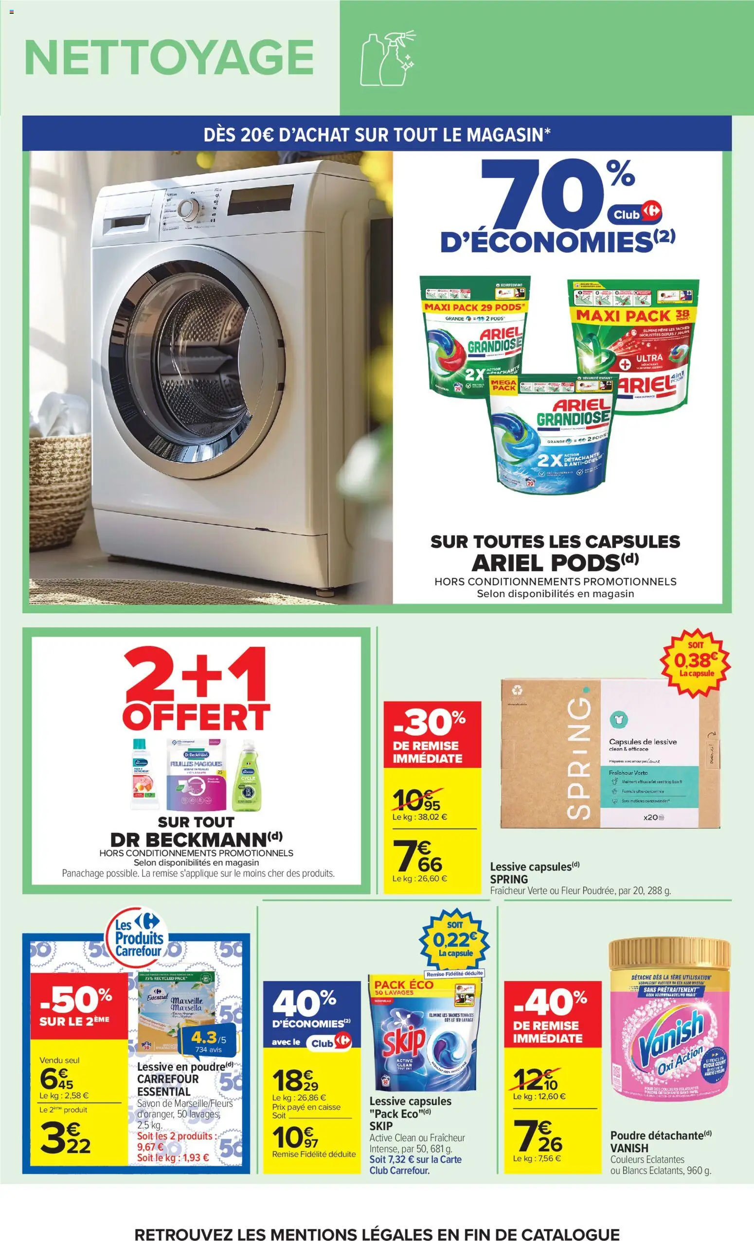 Prévisualisation de Carrefour Market Petit dejeuner du magasin Carrefour Market formulaire valide 01/09/2026 - Ariel, Lessive, Savon, Capsules, Vanish, Poudre, Capsules de lessive