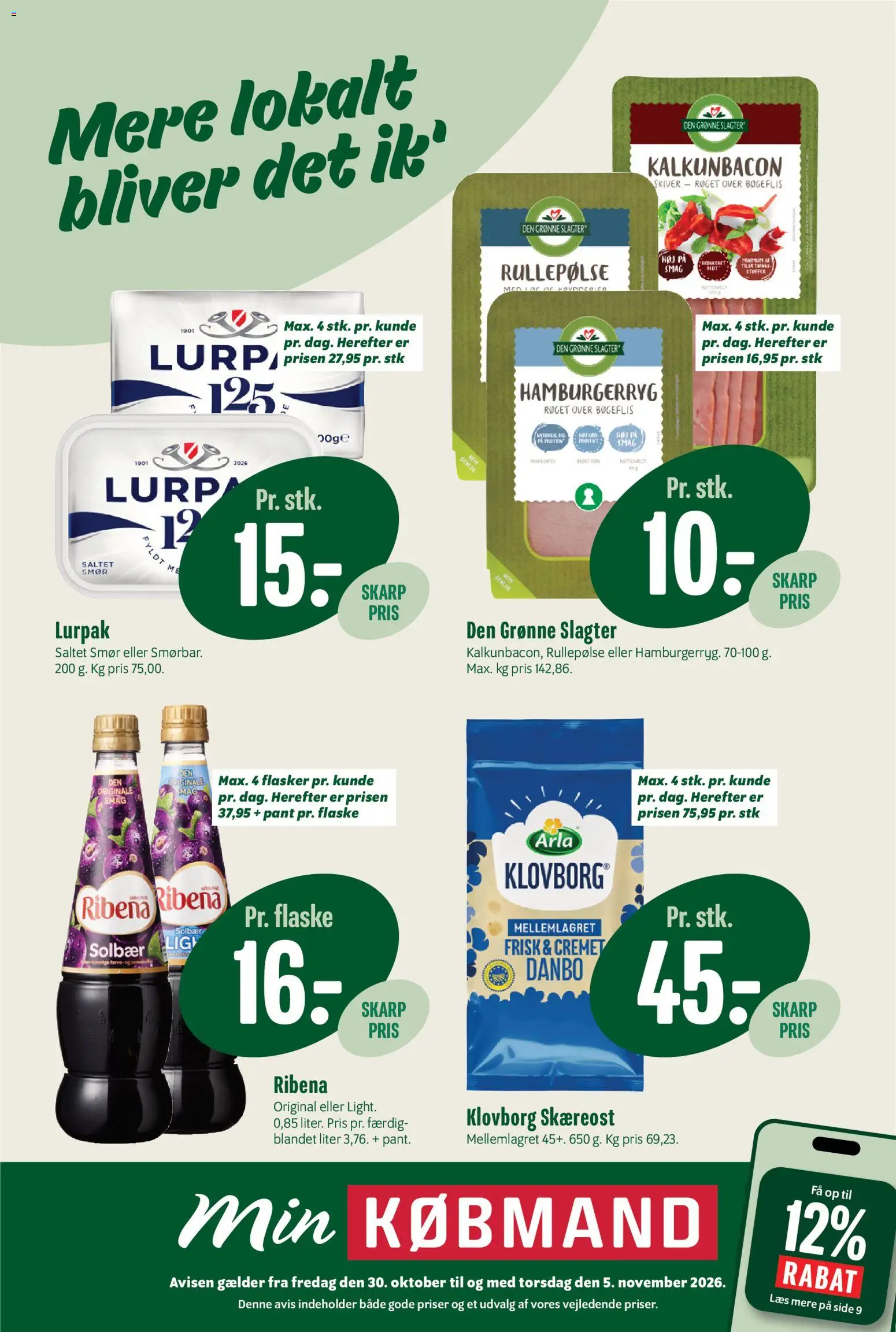 Eksempel på tilbudsavis Min Købmand - Tilbudsavis uge 45 fra butik Min Købmand gyldig fra 30/10/2026