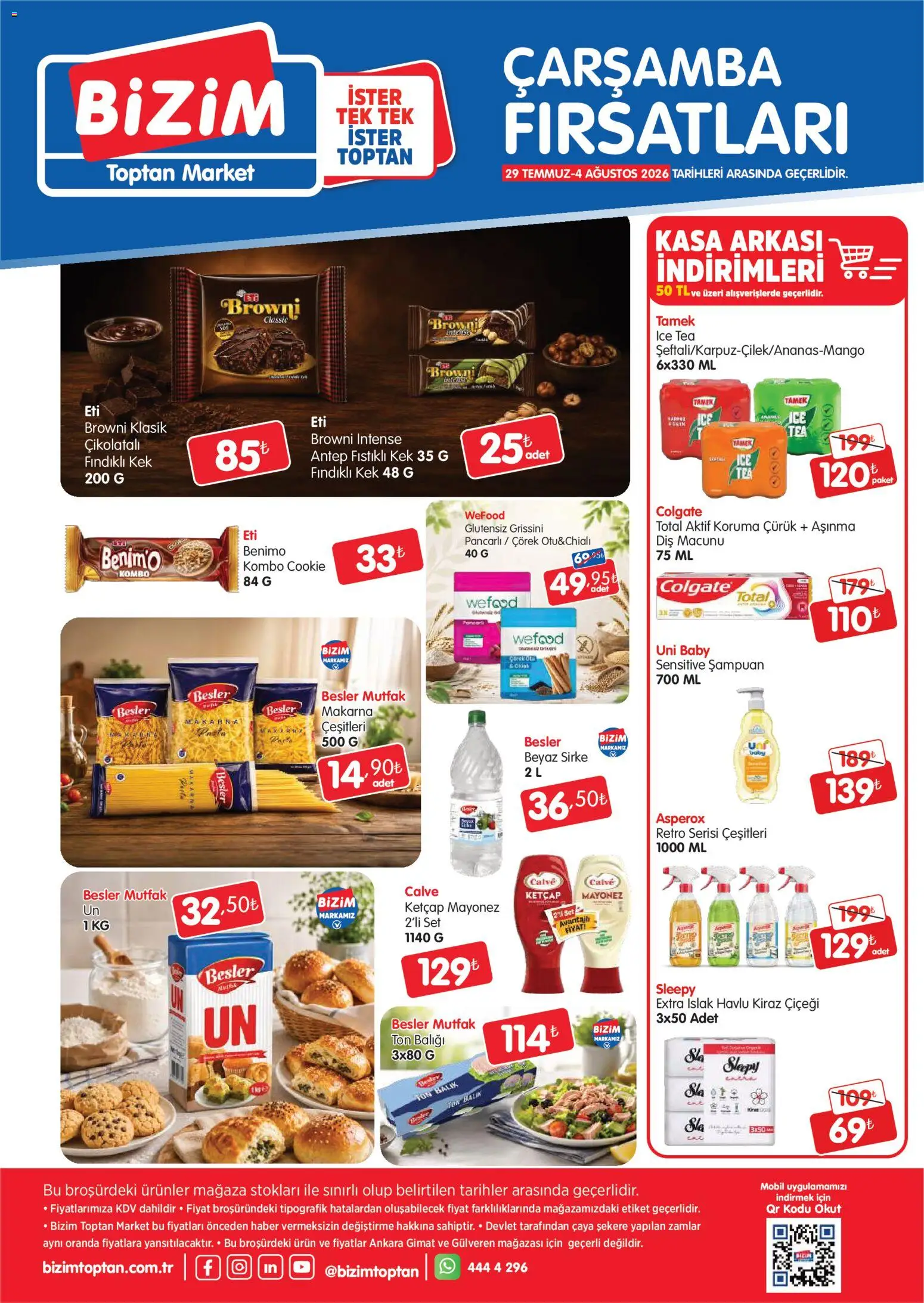 Bizim Toptan Bizim Toptan Katalog 29.07.2026 - Broşürünün önizlemesi - Balık, Makarna, Şampuan, Diş macunu, Kiraz, Kasa, Sirke, Mayonez
