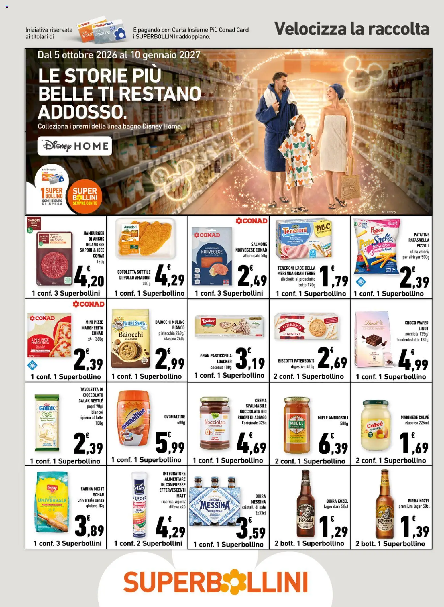 Anteprima dell'opuscolo Conad volantino Margherita Sicilia dal negozio Conad valido da 21/10/2026 - Miele, Bagno, Sale, Prosciutto Cotto, Birra messina, Tè, Birra Kozel, Tavoletta
