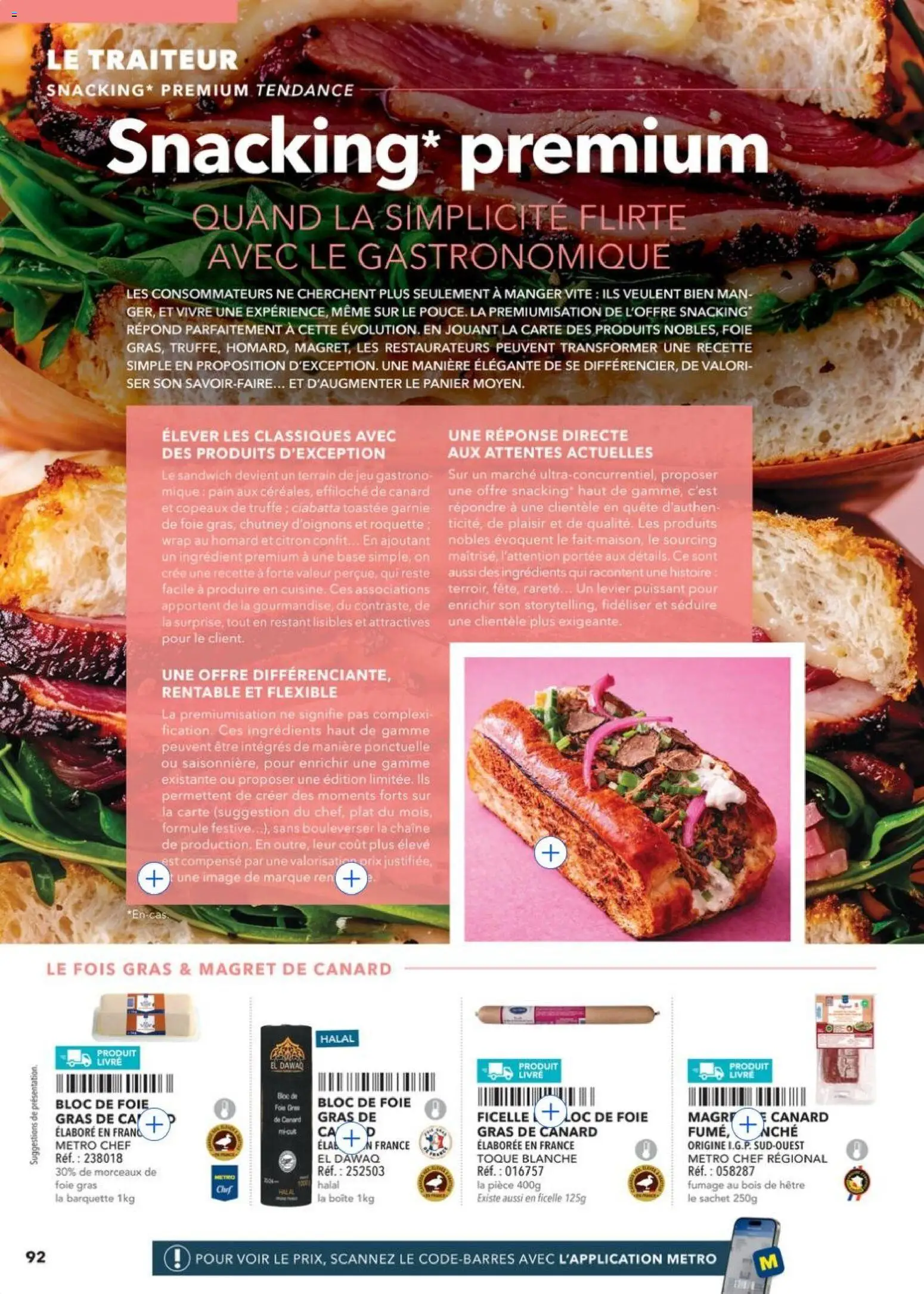 Prévisualisation de METRO - Restauration rapide du magasin METRO formulaire valide 14/04/2026 - Livre, Foie, Homard, Panier, Base, Ciabatta, Effiloché de canard, Foie de canard