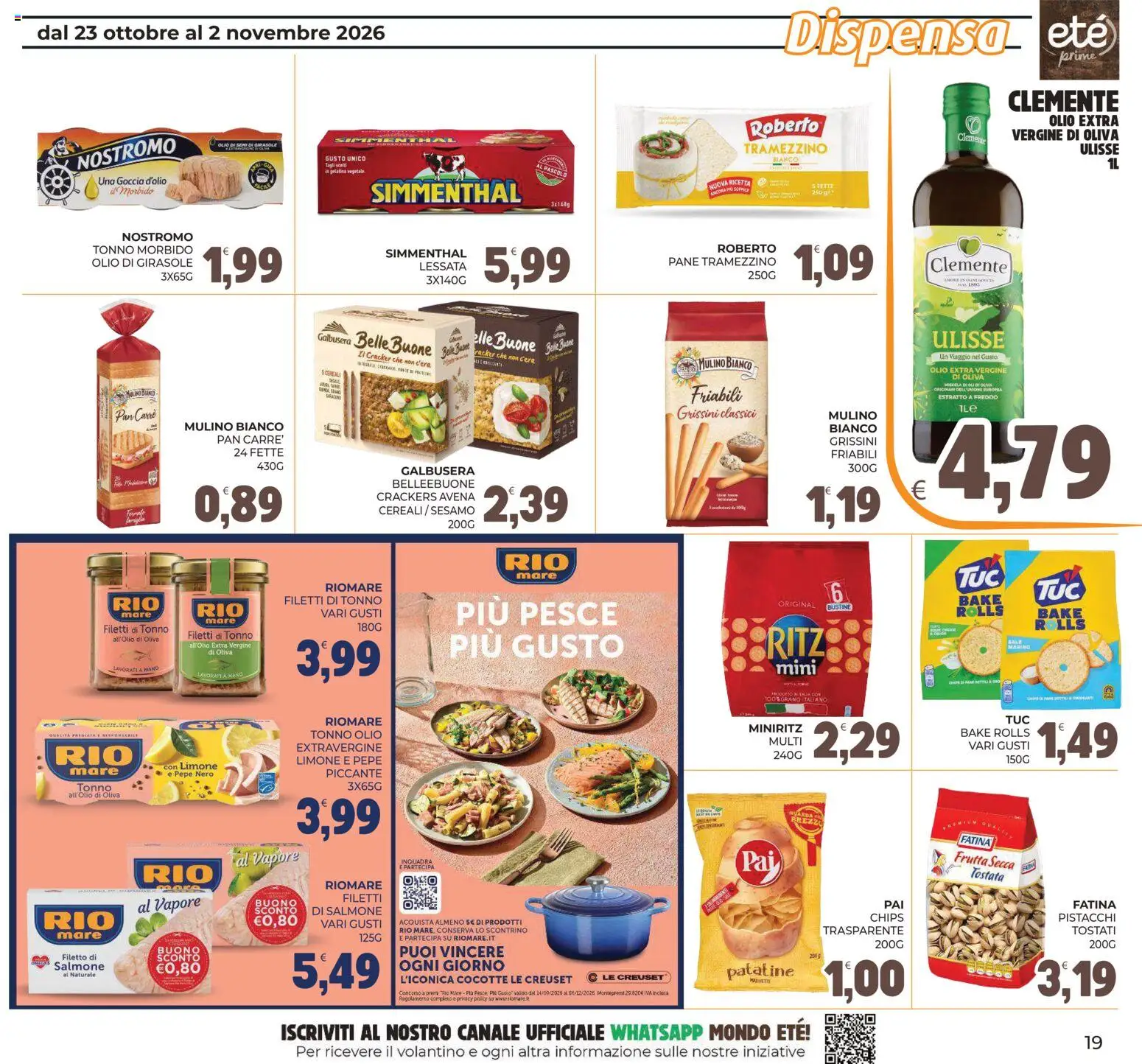 Anteprima dell'opuscolo Eté volantino Prime dal negozio Eté valido da 23/10/2026 - Pane, Sesamo, Salmone, Tonno, Tramezzino, Pistacchi, Grissini, Olio extra vergine