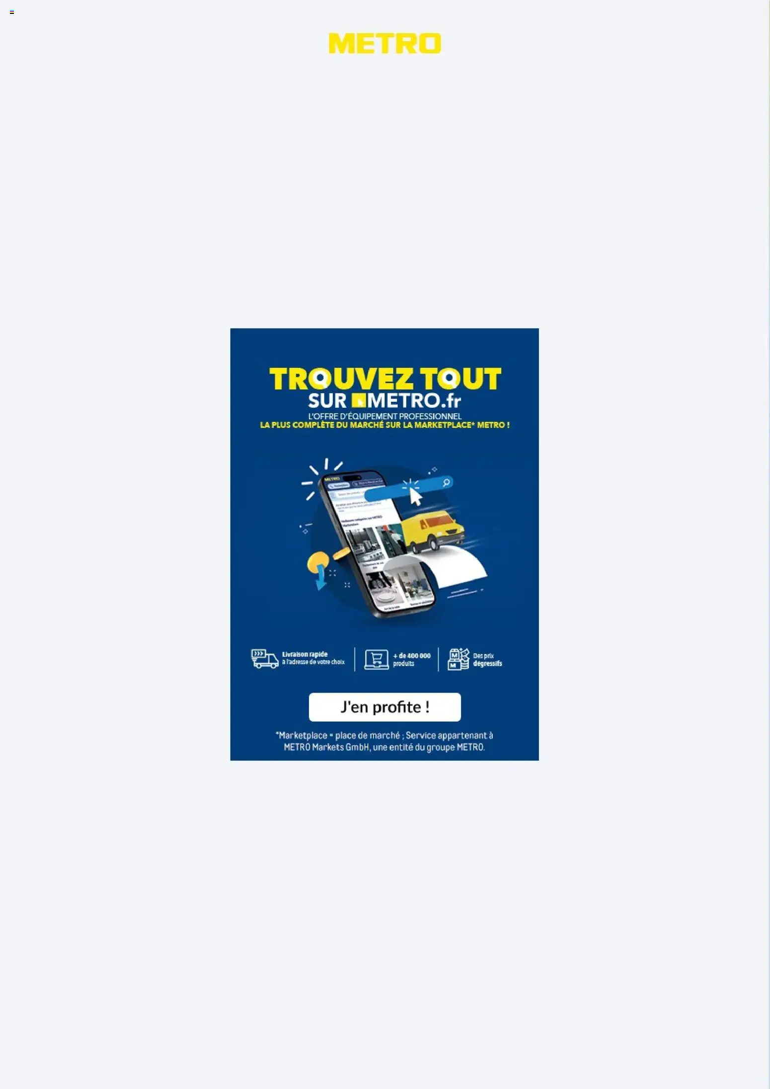 Prévisualisation de Offres exclusives Marketplace du magasin METRO formulaire valide 13/08/2026