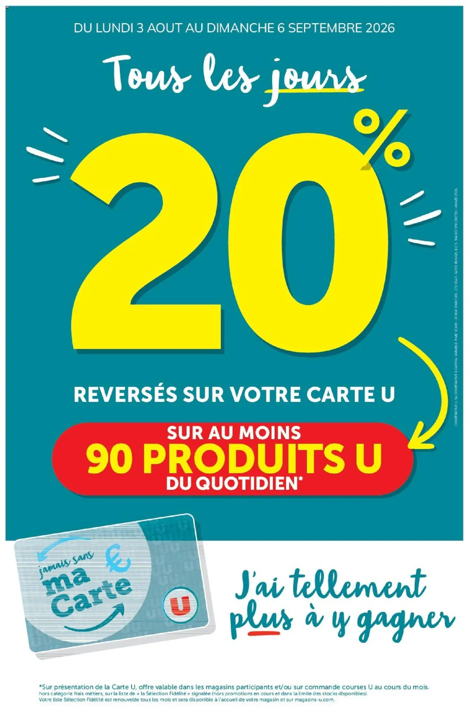 Prévisualisation de U Express - Ma sélection Carte U Aout du magasin U Express formulaire valide 03/08/2026