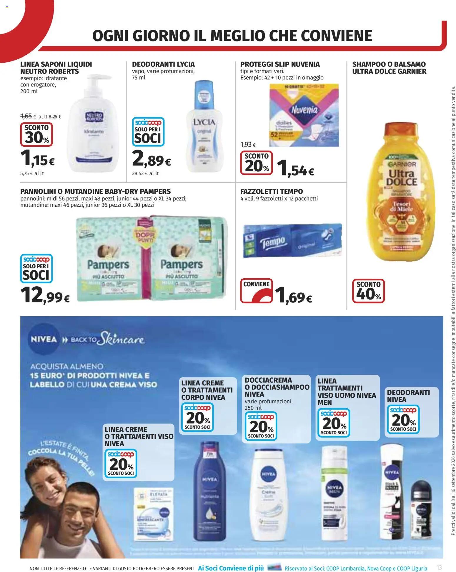 Anteprima dell'opuscolo COOP volantino Monza dal negozio COOP valido da 03/09/2026 - Crema, Miele, Shampoo, Pampers, Balsamo, Fazzoletti, Mutandine, Proteggi slip