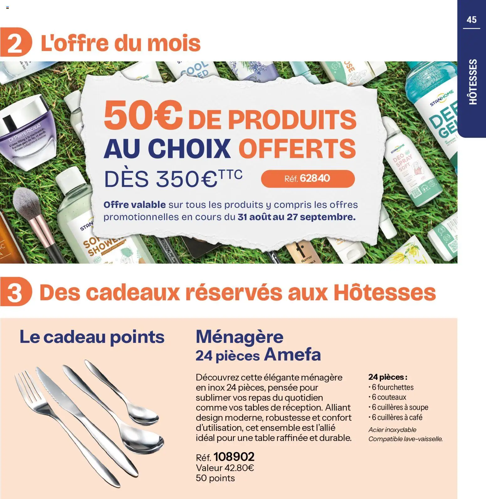Prévisualisation de Stanhome catalogue du magasin Stanhome formulaire valide 31/08/2026 - Café, Table, Soupe, Crème, Aneth, Cuillères, Fourchettes, Couteaux