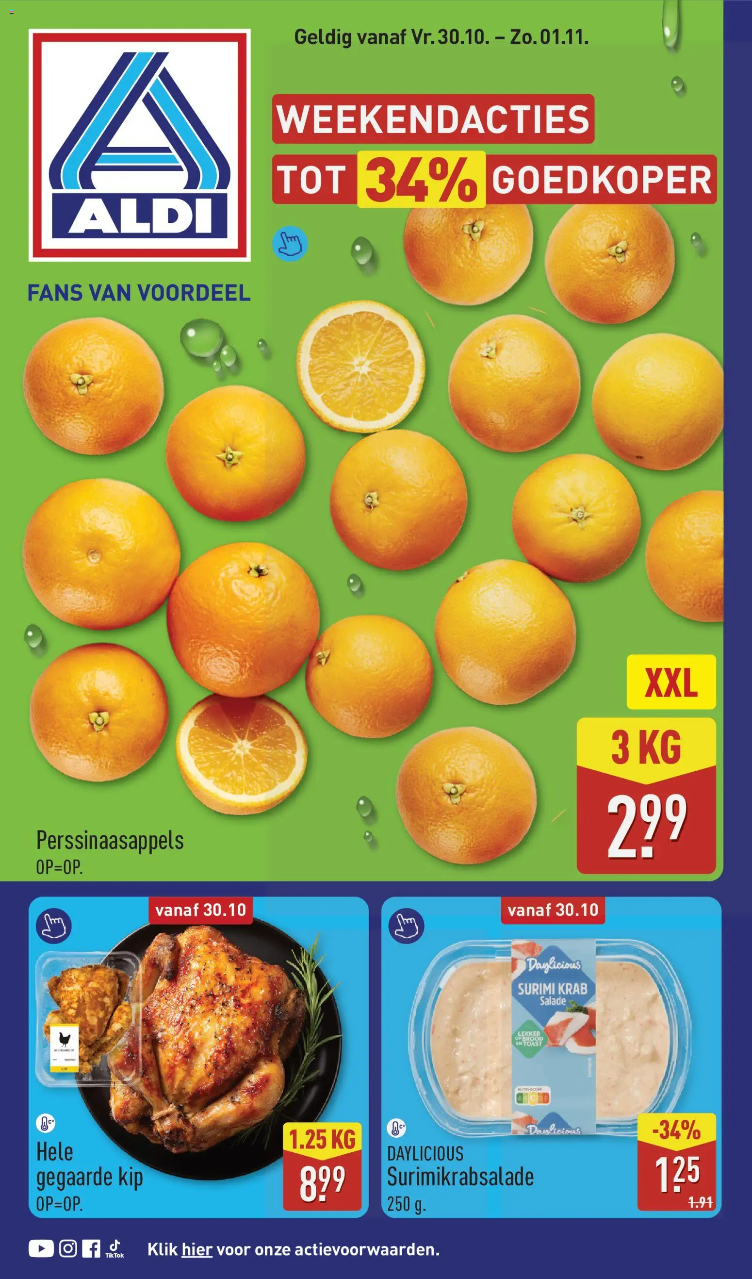 Voorbeeld van Aldi folder - Weekendfolder van winkel Aldi geldig vanaf 30-10-2026 - Kip, Salade