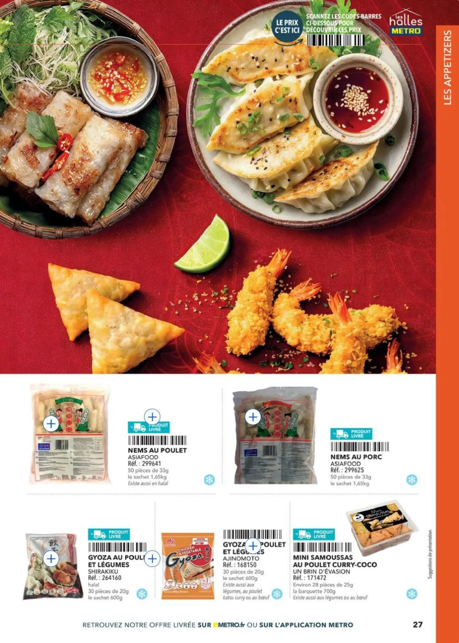 Prévisualisation de METRO - Restauration rapide du magasin METRO formulaire valide 14/04/2026 - Livre, Poulet, Gyoza, Curry, Porc, Nems au poulet