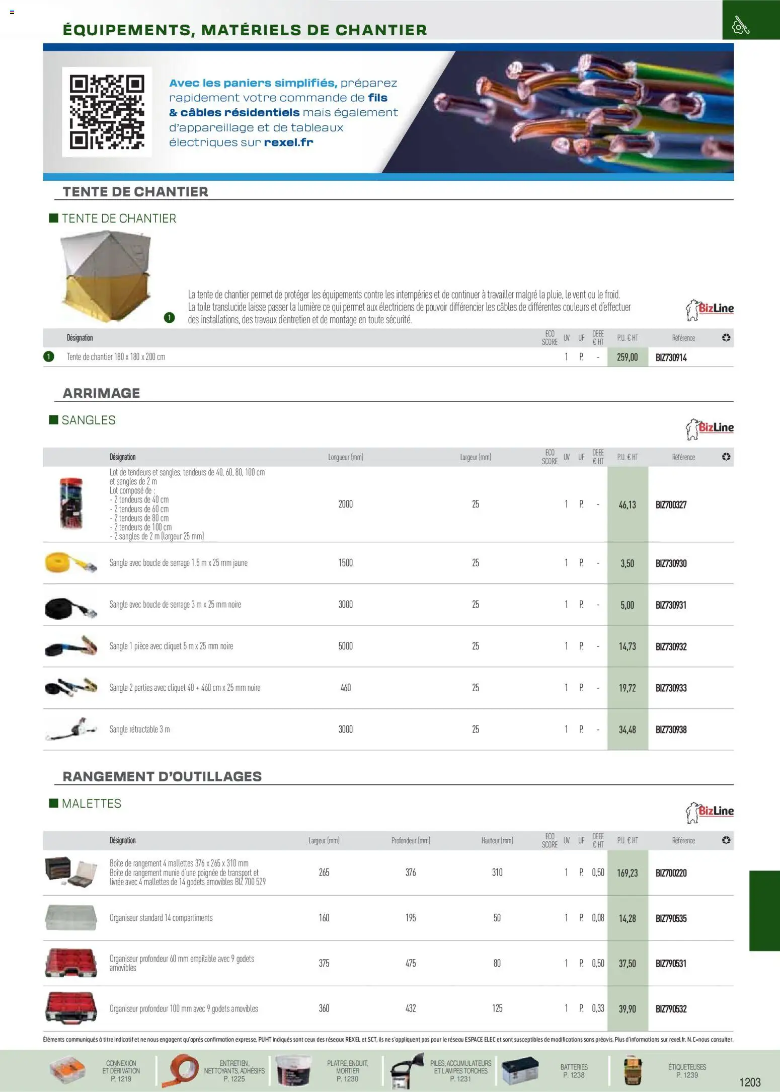 Prévisualisation de Brochure EPI, mesure, outillage, fixations et consommables du magasin Rexel formulaire valide 18/11/2025 - Mais, Mortier, Tente, Boîte de rangement