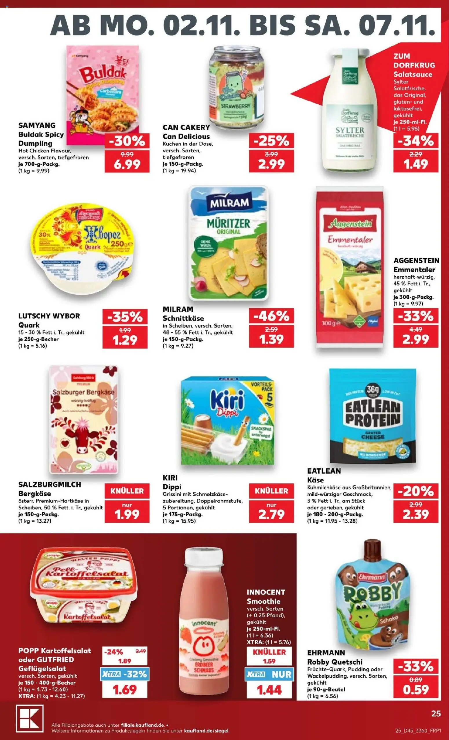Vorschau von dem Prospekt des Geschäftes Kaufland, gültig ab dem 02.11.2026 - Kuchen, Käse, Quark, Pudding, Milram