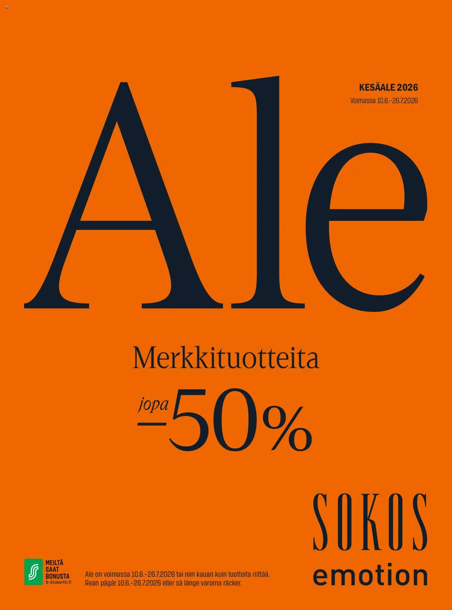 Kaupan Sokos Sokos tarjoukset esikatselu, voimassa 10/06/2026