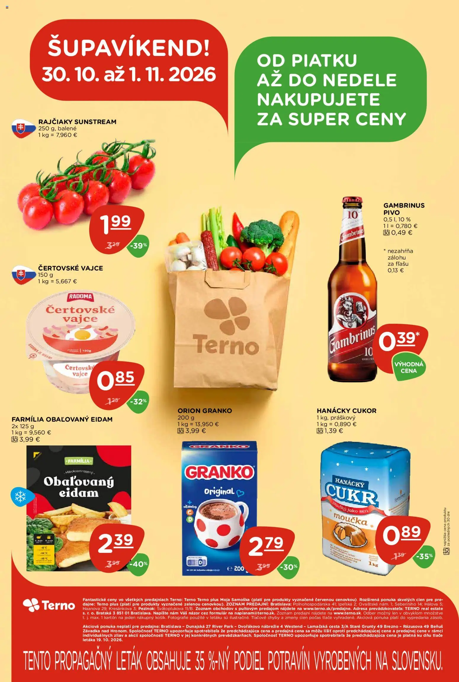 Náhľad Terno letáku platného od 29.10.2026