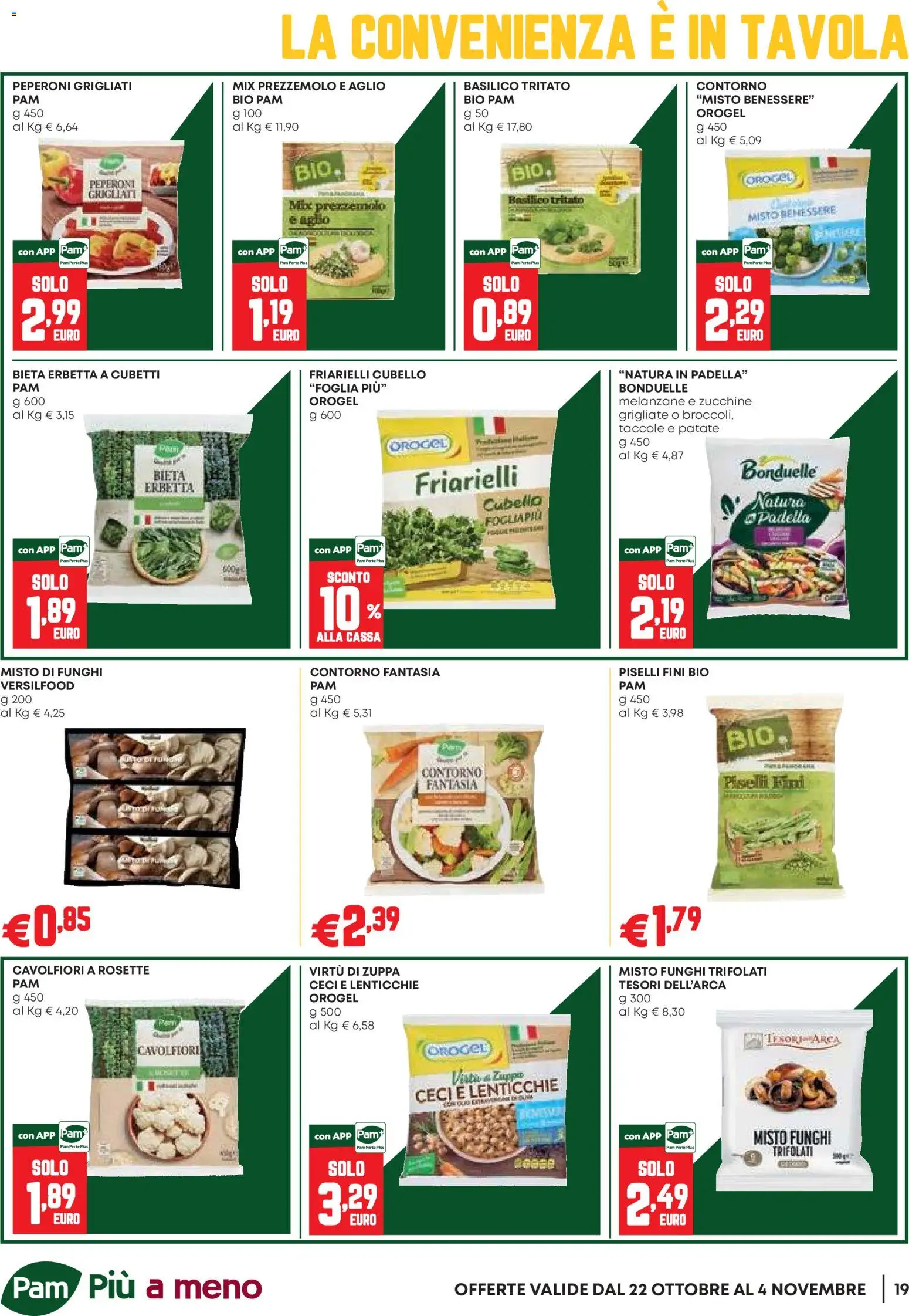 Anteprima dell'opuscolo PAM volantino Occasioni Extra dal negozio PAM valido da 22/10/2026 - Zucchine, Lenticchie, Ceci, Prezzemolo, Melanzane, Peperoni, Patate, Padella