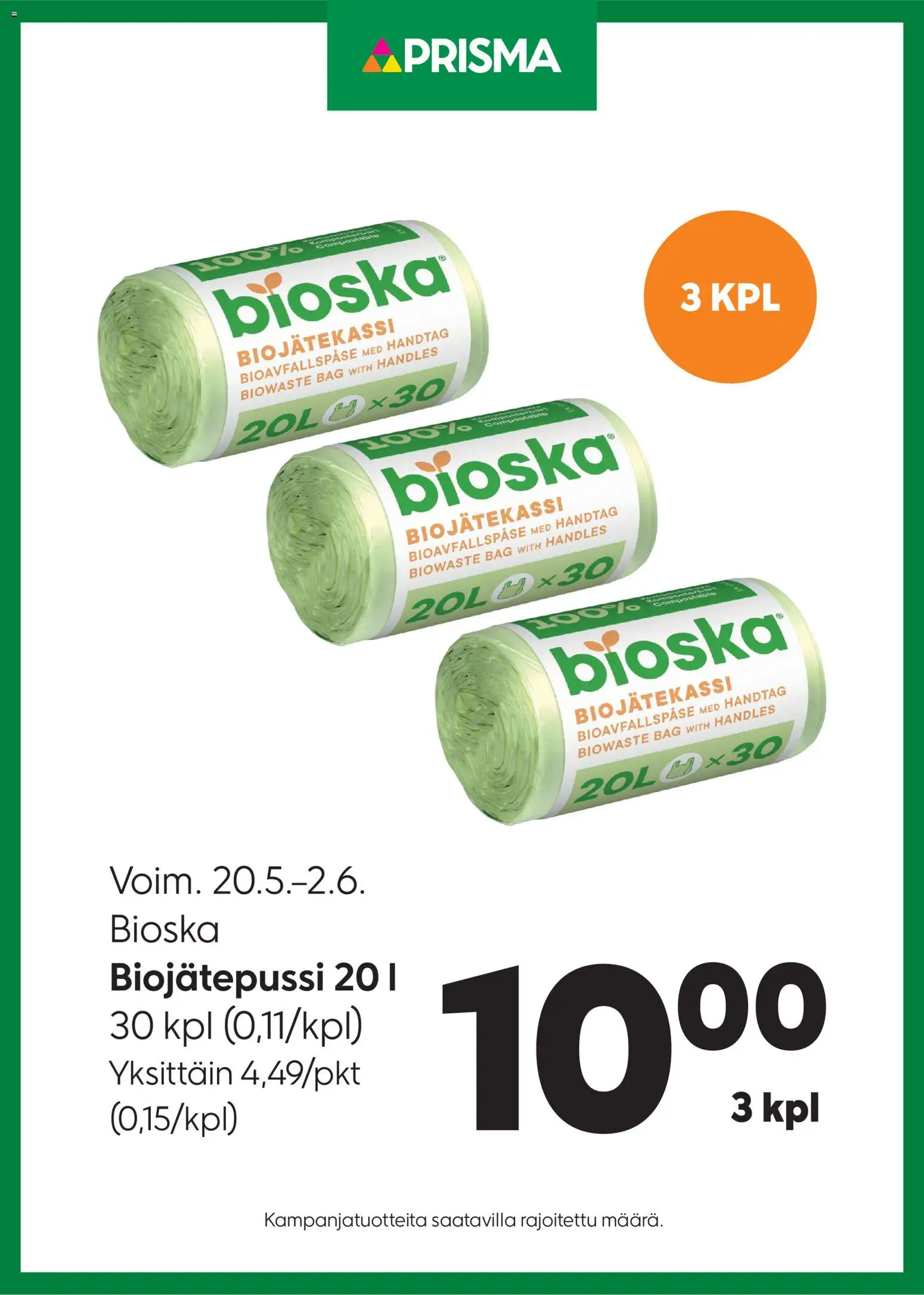 Kaupan Prisma Prisma tarjoukset Bioska esikatselu, voimassa 20/05/2026