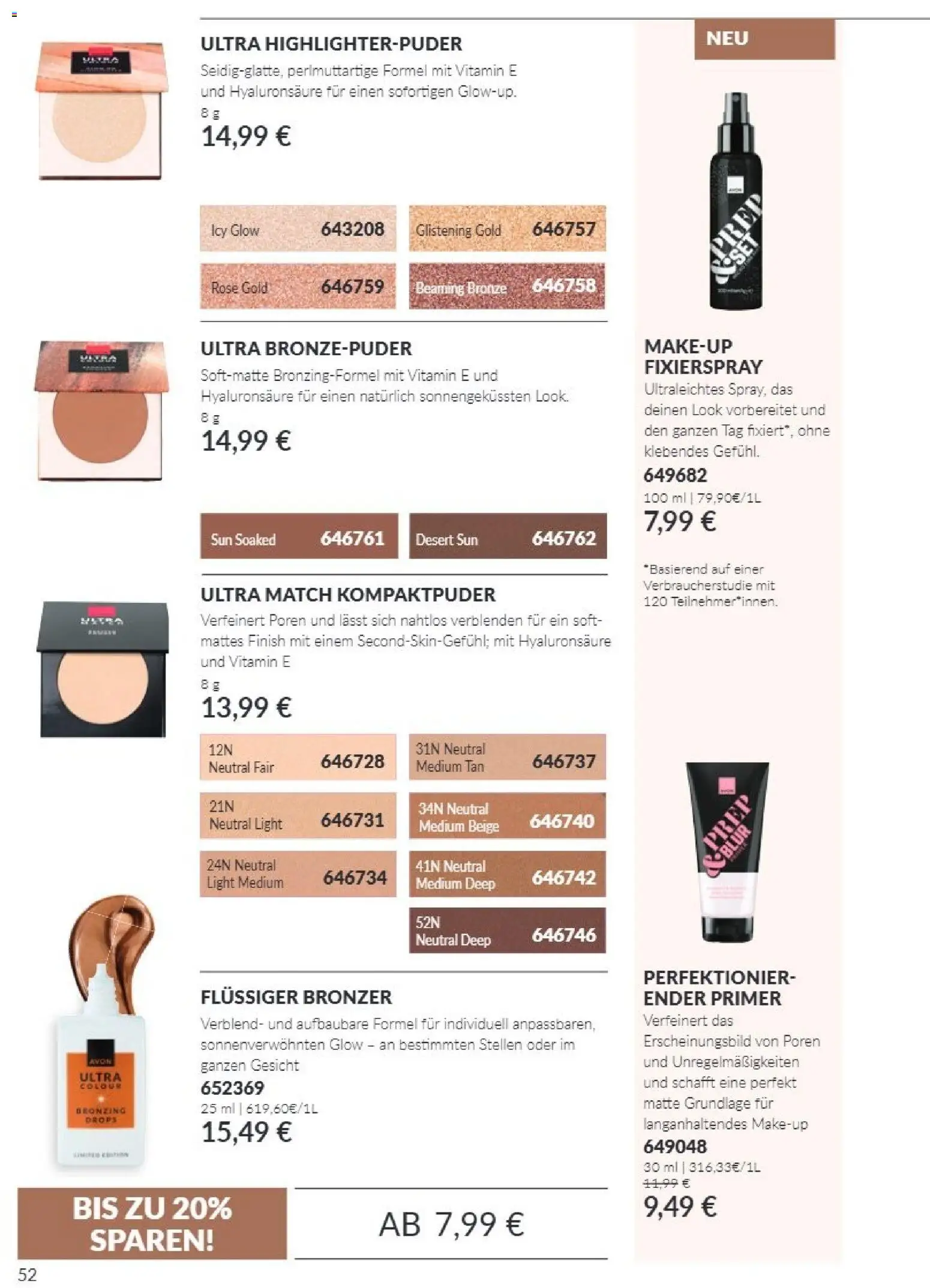 Vorschau von dem Prospekt des Geschäftes Avon, gültig ab dem 01.10.2026 - Primer, Bronzer, Finish