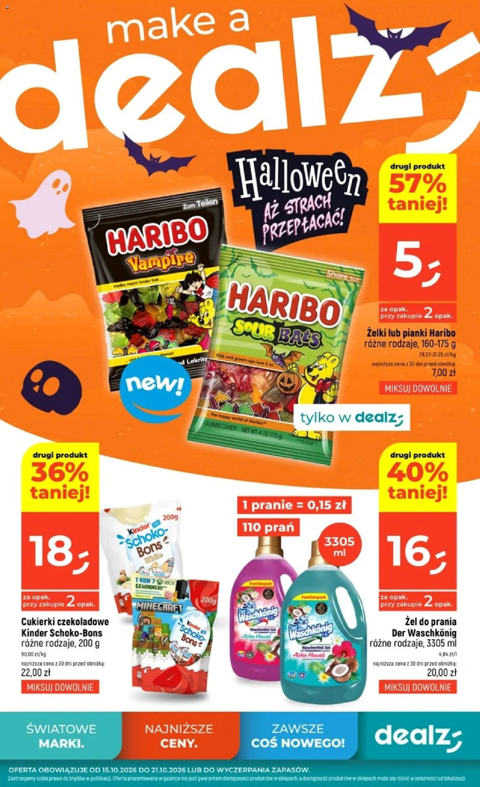 Pogląd gazetki "Dealz gazetka" ze sklepu Dealz ważnej od 15.10.2026 - Żelki, Cukierki, Pianki, Żel do prania, Cukierki czekoladowe