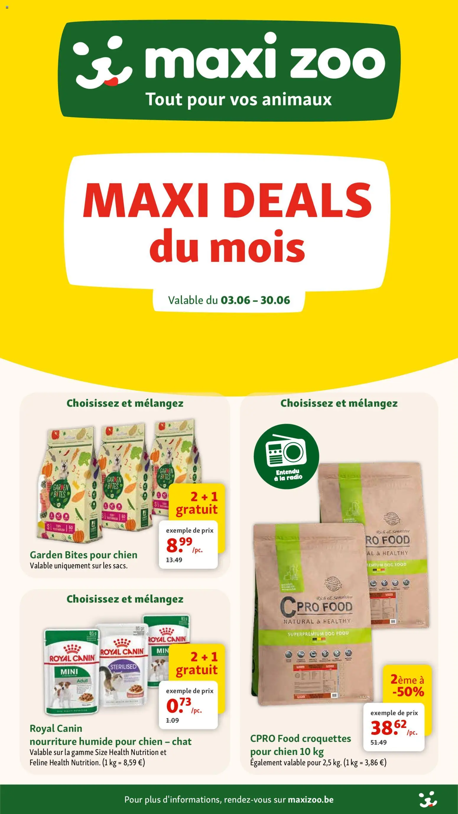 Voorbeeld van Maxi Zoo Publicité van winkel Maxi Zoo geldig vanaf 03/06/2026 - Radio, La