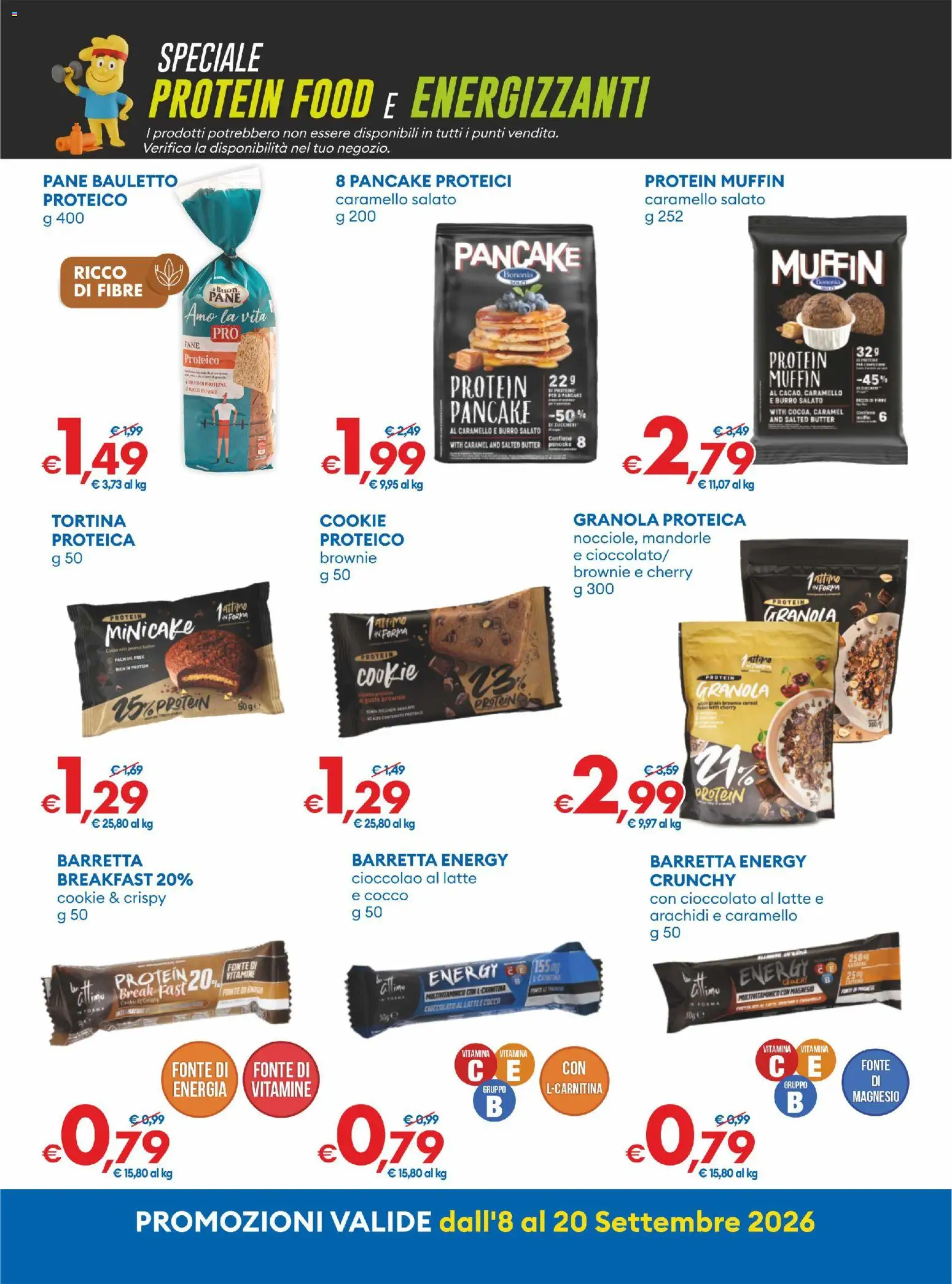 Anteprima dell'opuscolo MD Discount volantino dal negozio MD Discount valido da 08/09/2026 - Pane, Latte, Muffin, Cioccolato, Mandorle, Arachidi, Burro, Pane proteico