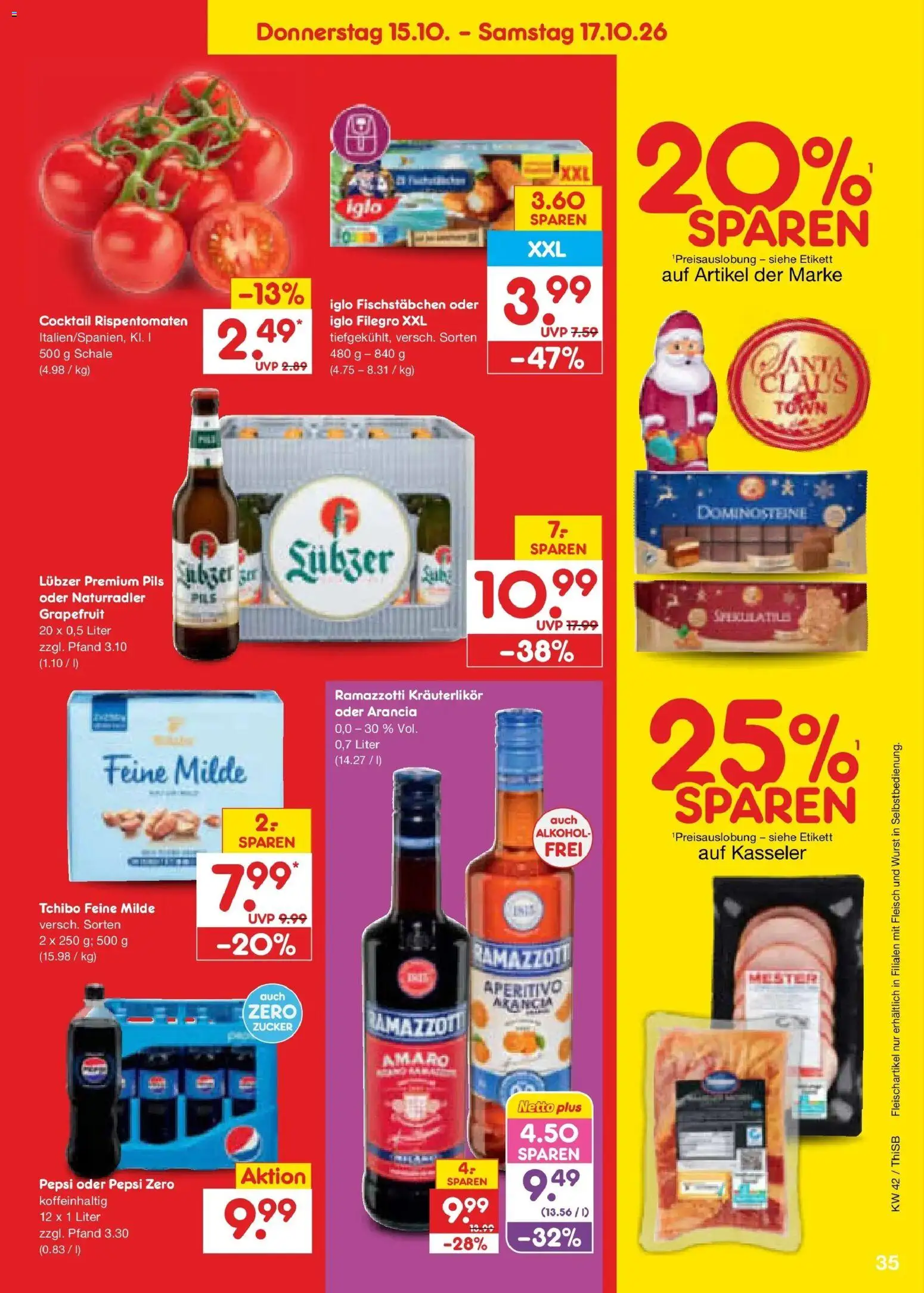Vorschau von dem Prospekt des Geschäftes Netto Marken-Discount, gültig ab dem 12.10.2026 - Wurst, Grapefruit, Fleisch, Ramazzotti, Zucker, Pepsi, Iglo, Lubzer