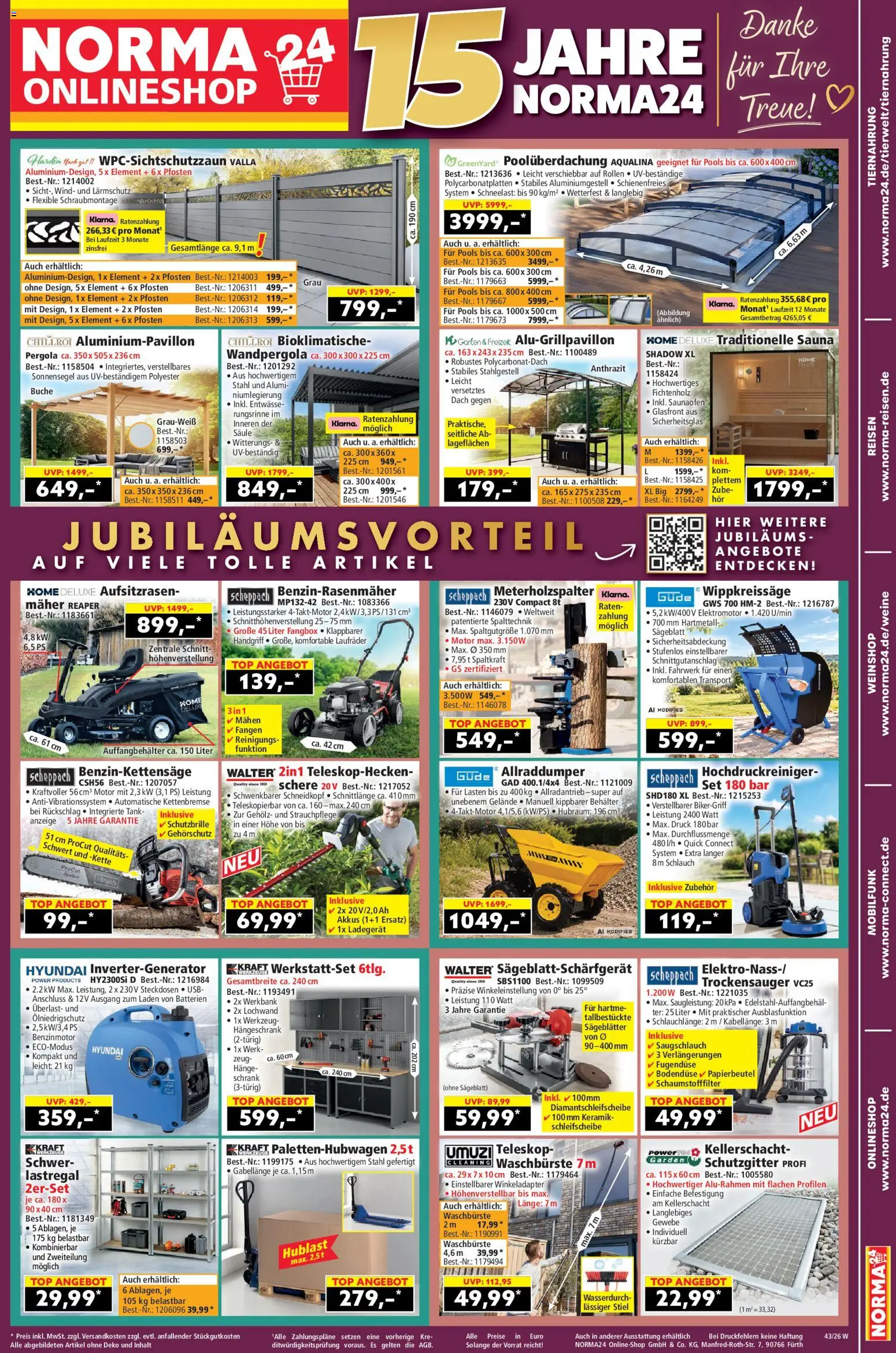 Vorschau von dem Prospekt des Geschäftes Norma, gültig ab dem 19.10.2026 - Batterien, Schrank, Hochdruckreiniger, Top, USB, Ladegerät, Hängeschrank
