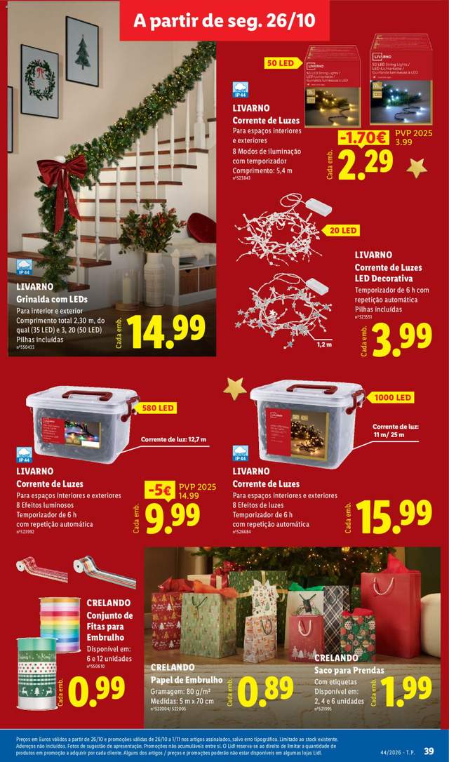 Novo folheto Lidl a partir de 26/10