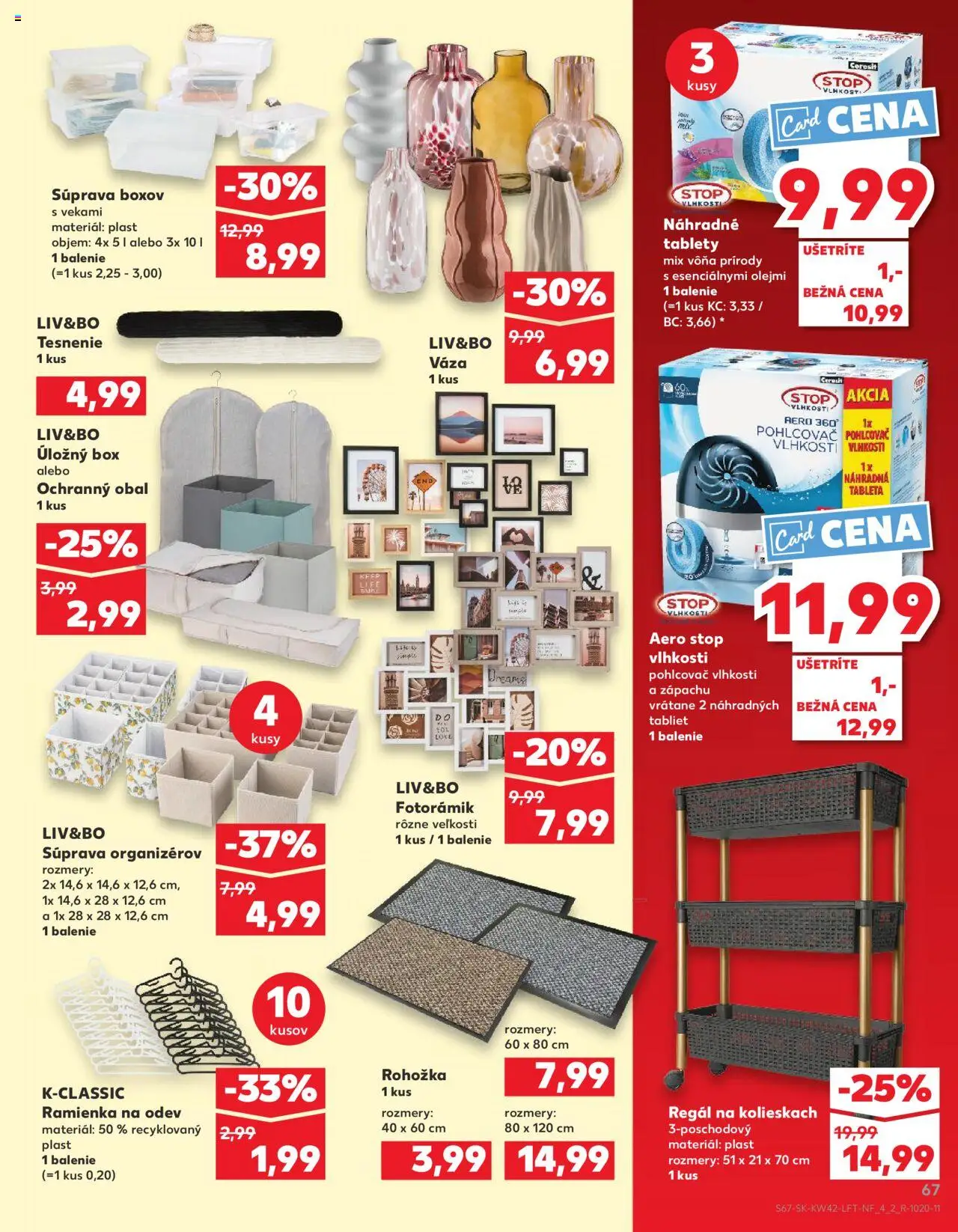 Náhľad Kaufland letáku platného od 16.10.2025 - Regál, Pohlcovač vlhkosti, Ceresit, Rohožka, Váza, Organizér