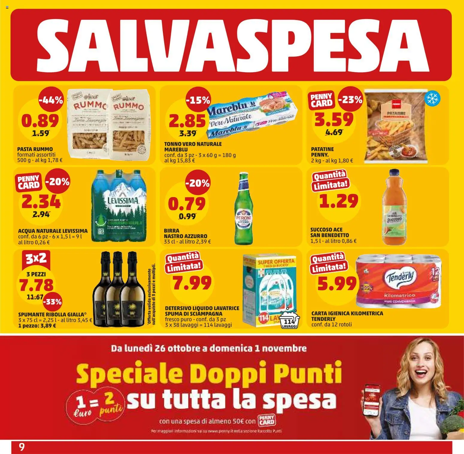 Anteprima dell'opuscolo PENNY volantino dal negozio PENNY valido da 22/10/2026 - Pasta, Lavatrice, Birra, Tonno, Patatine, Spumante, Rummo, Acqua naturale