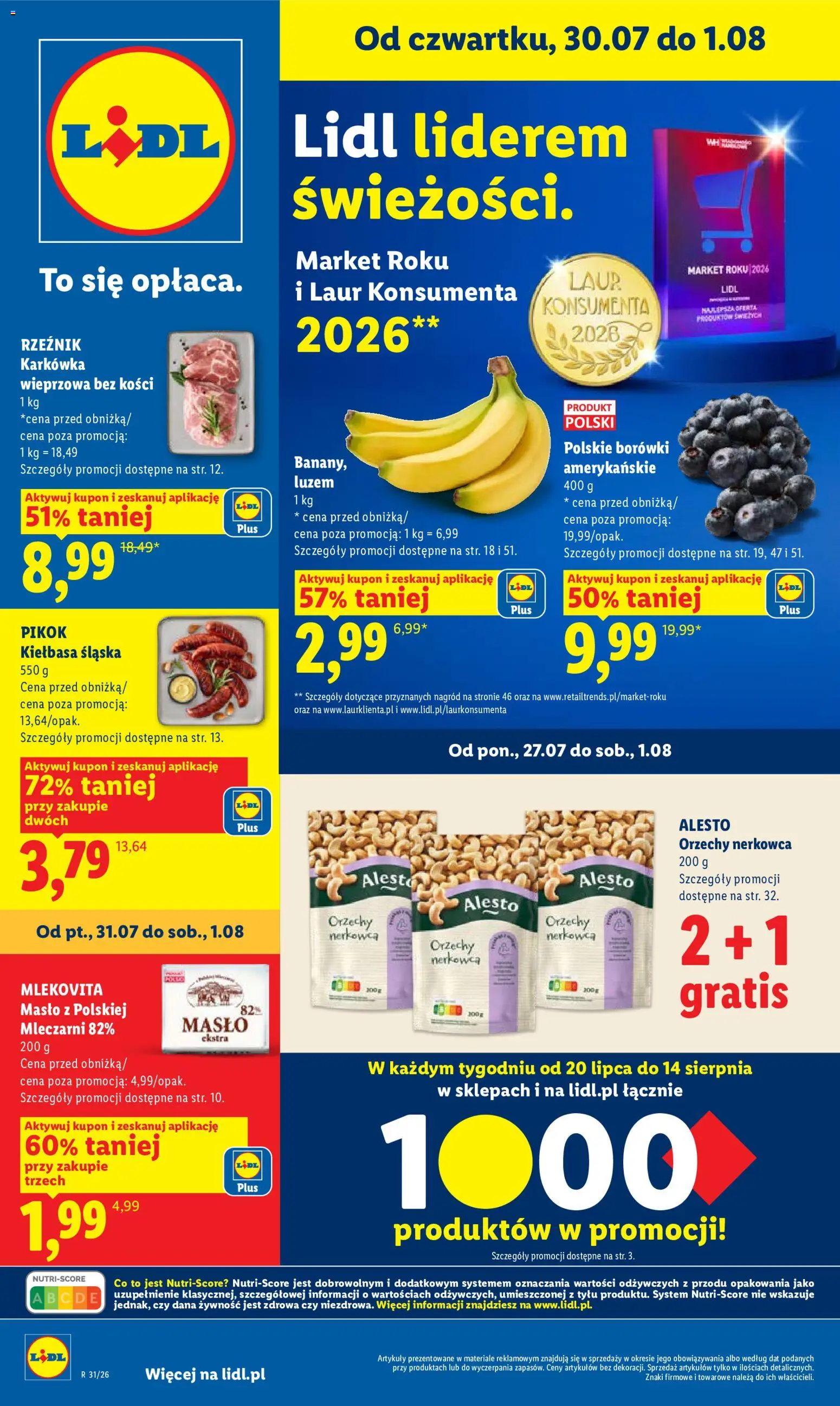 Náhled nabídky: Lidl Polsko Lidl Polsko leták platný od 30.07.2026 - Máslo, Pikok