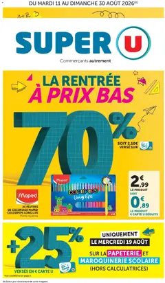 Prévisualisation de Super U - La rentrée à prix bas du magasin Super U formulaire valide 11/08/2026