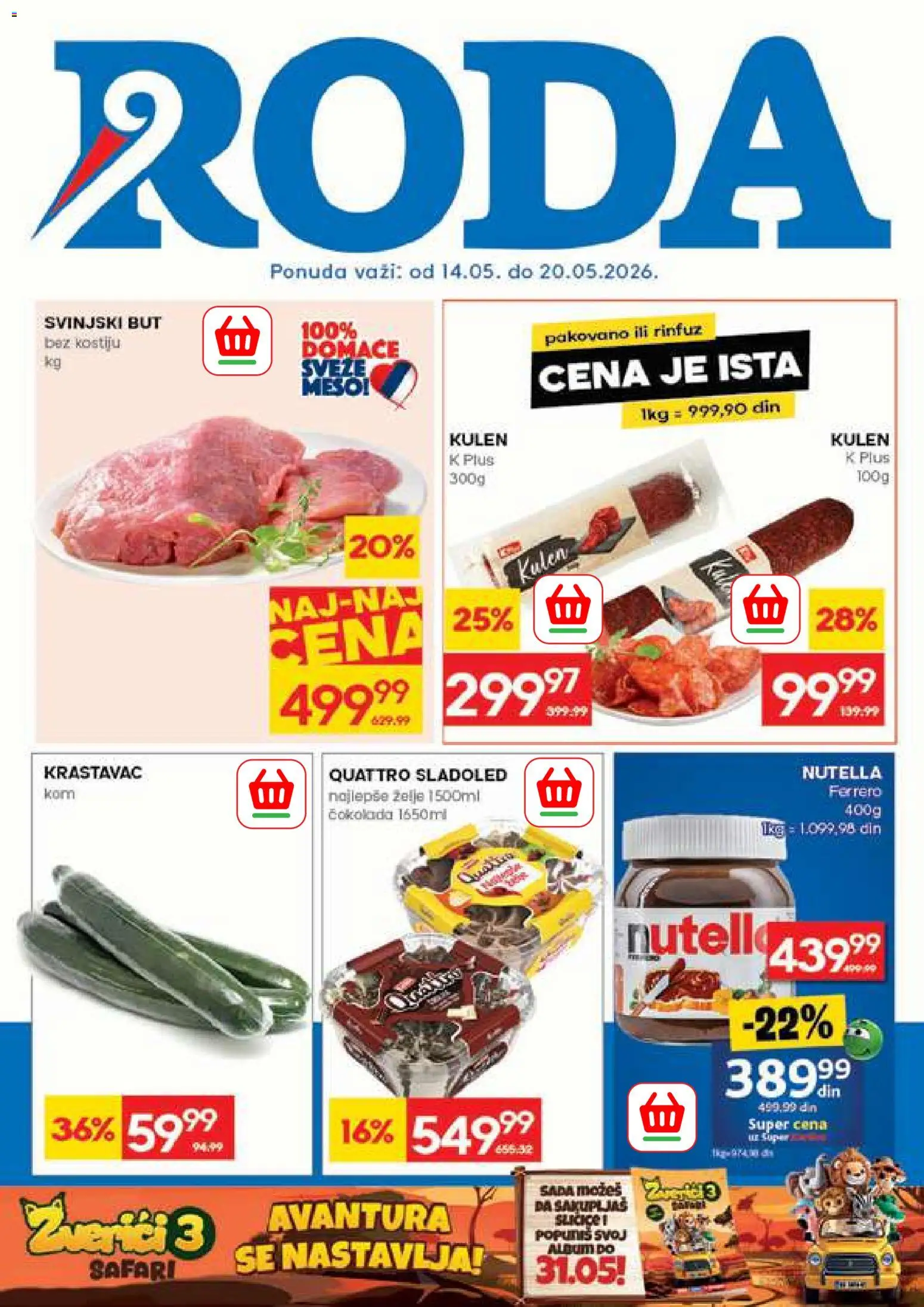 Pregled Roda kataloga - važi od 14.05.2026