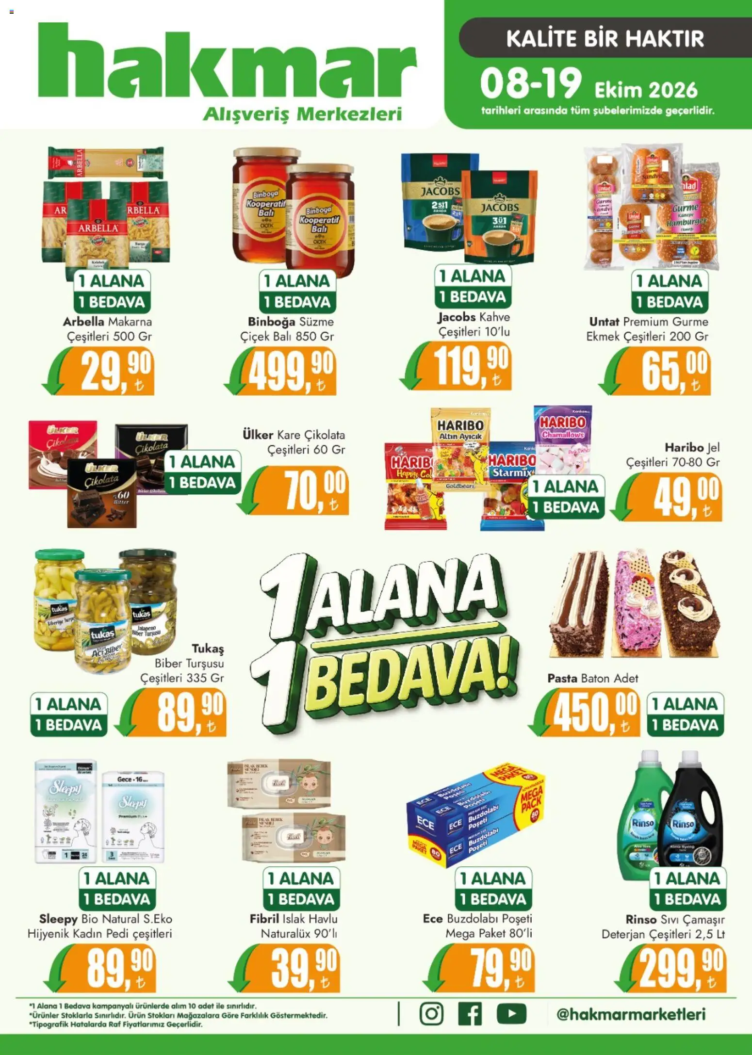 Hakmar Hakmar Katalog 08.10.2026 - Broşürünün önizlemesi - Kahve, Buzdolabı, Makarna, Ekmek, Raf, Kanepe, Deterjan, Biber
