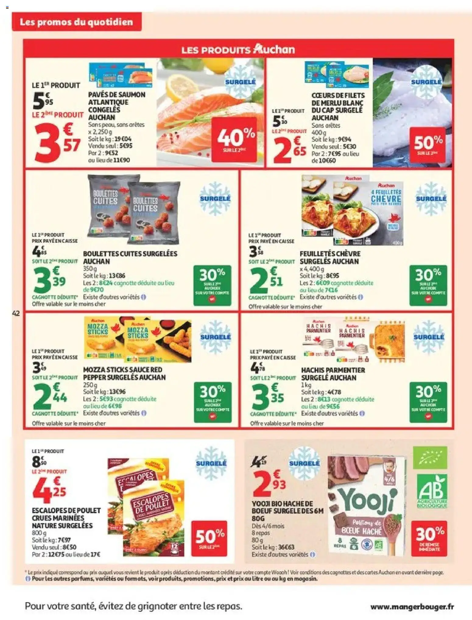 Prévisualisation de Auchan Ménage rentrée hypers du magasin Auchan formulaire valide 08/09/2026 - Poulet, Mozzarella, Saumon, Escalopes de poulet, Escalopes, Bœuf haché