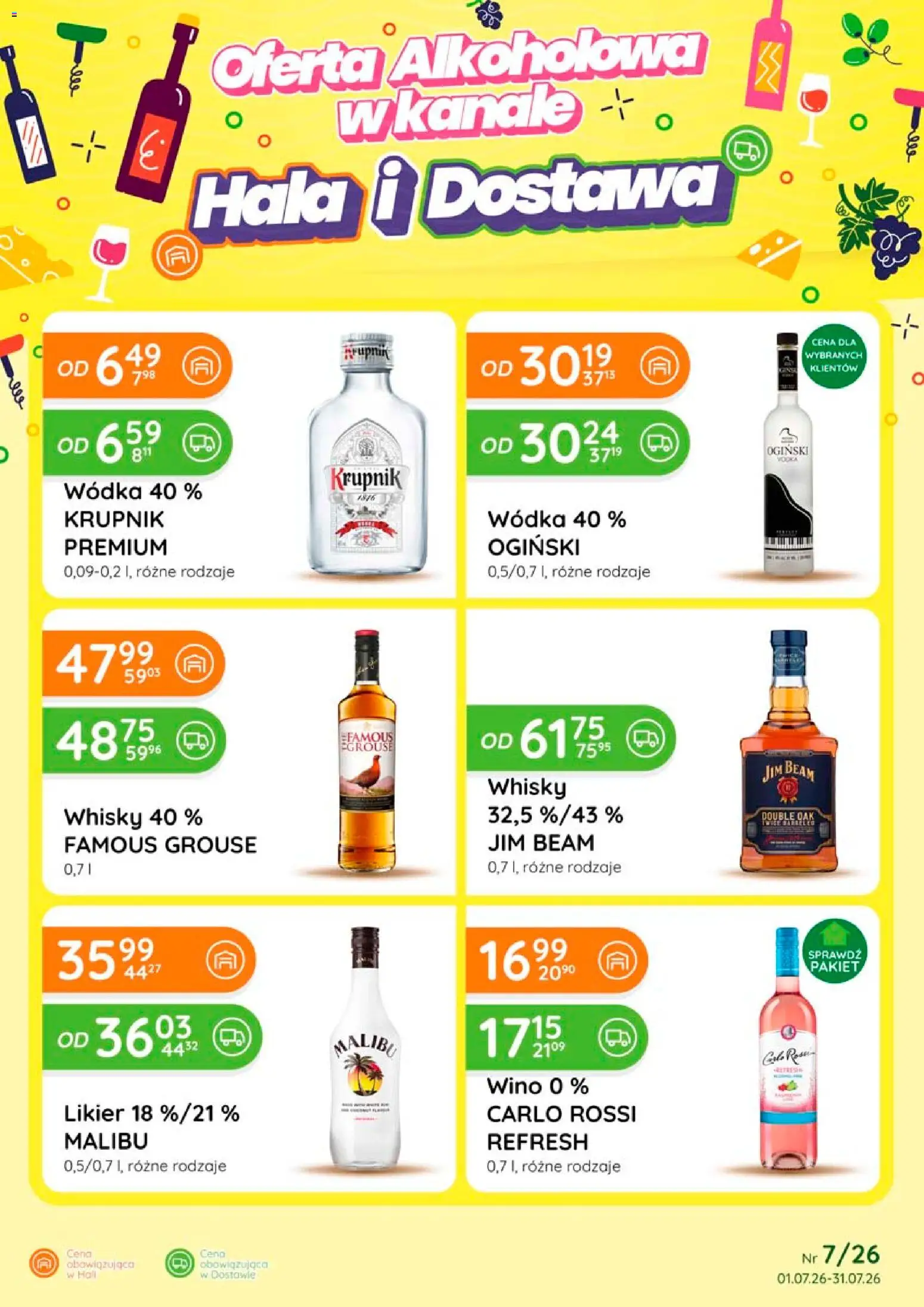 Pogląd gazetki "Eurocash gazetka - Katalog Alkoholowy" ze sklepu Eurocash ważnej od 01.07.2026 - Krupnik, Whisky, Wino, Malibu, Carlo Rossi, Ogiński, Famous grouse, Krupnik wódka