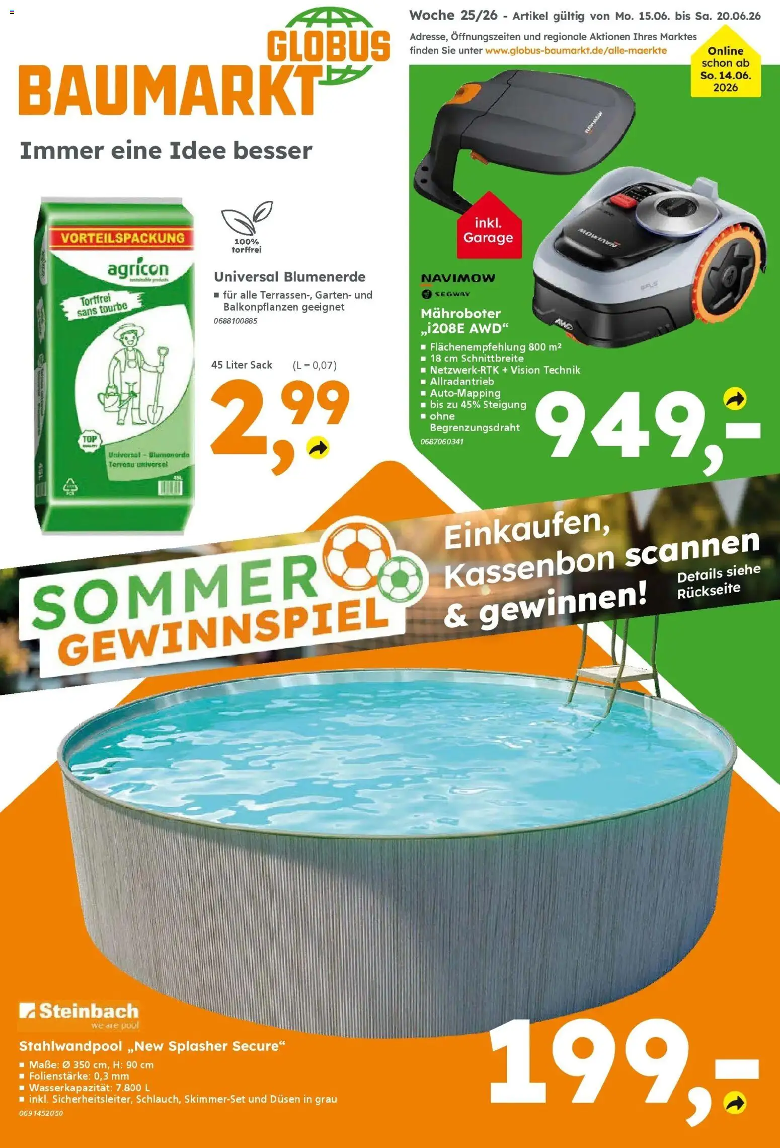 Vorschau von dem Prospekt des Geschäftes Globus Baumarkt, gültig ab dem 14.06.2026