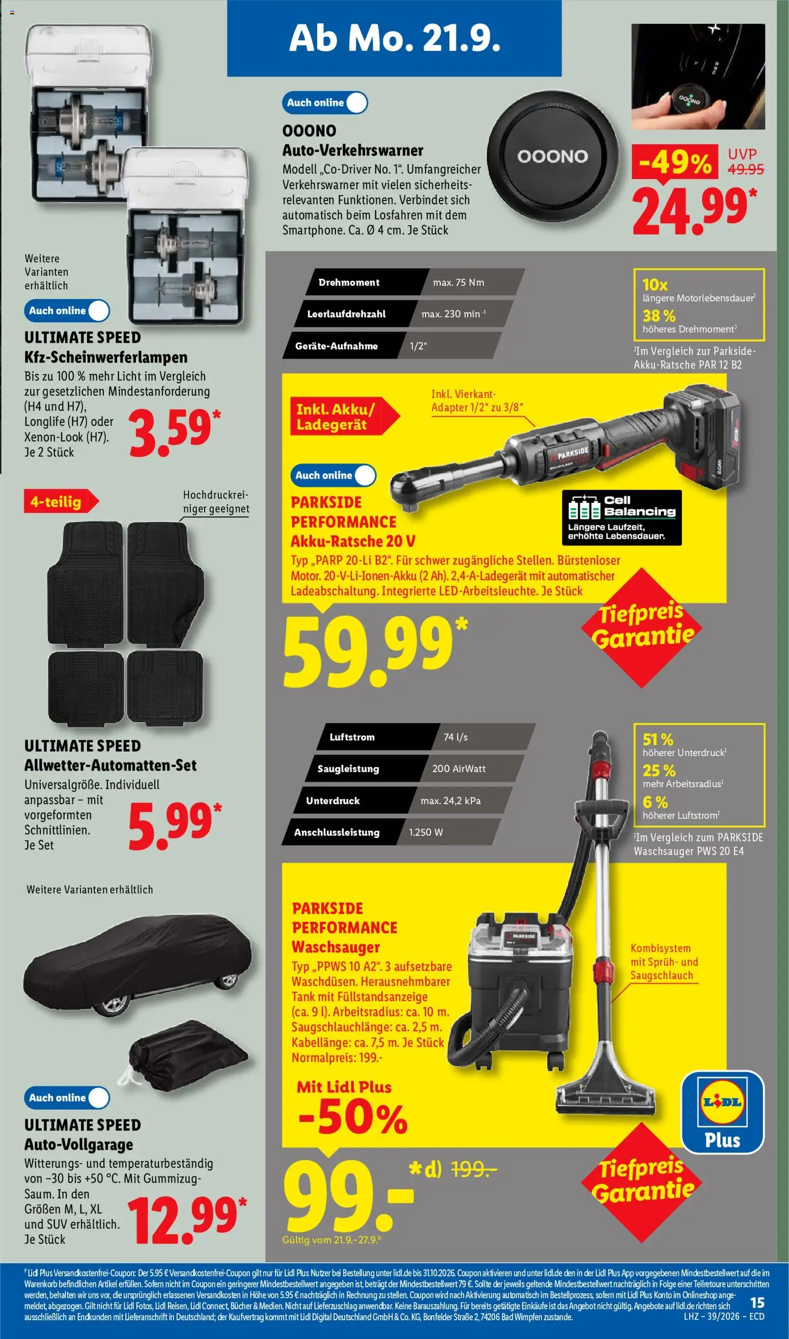 Vorschau von dem Prospekt des Geschäftes Lidl, gültig ab dem 21.09.2026 - Jeans, Bad, Nähmaschine