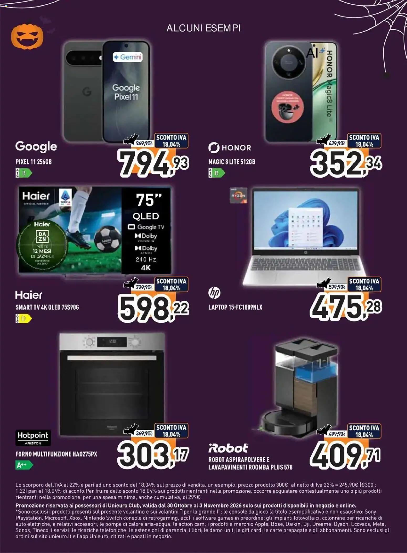 Anteprima dell'opuscolo Halloween da Unieuro! dal negozio Unieuro valido da 30/10/2026