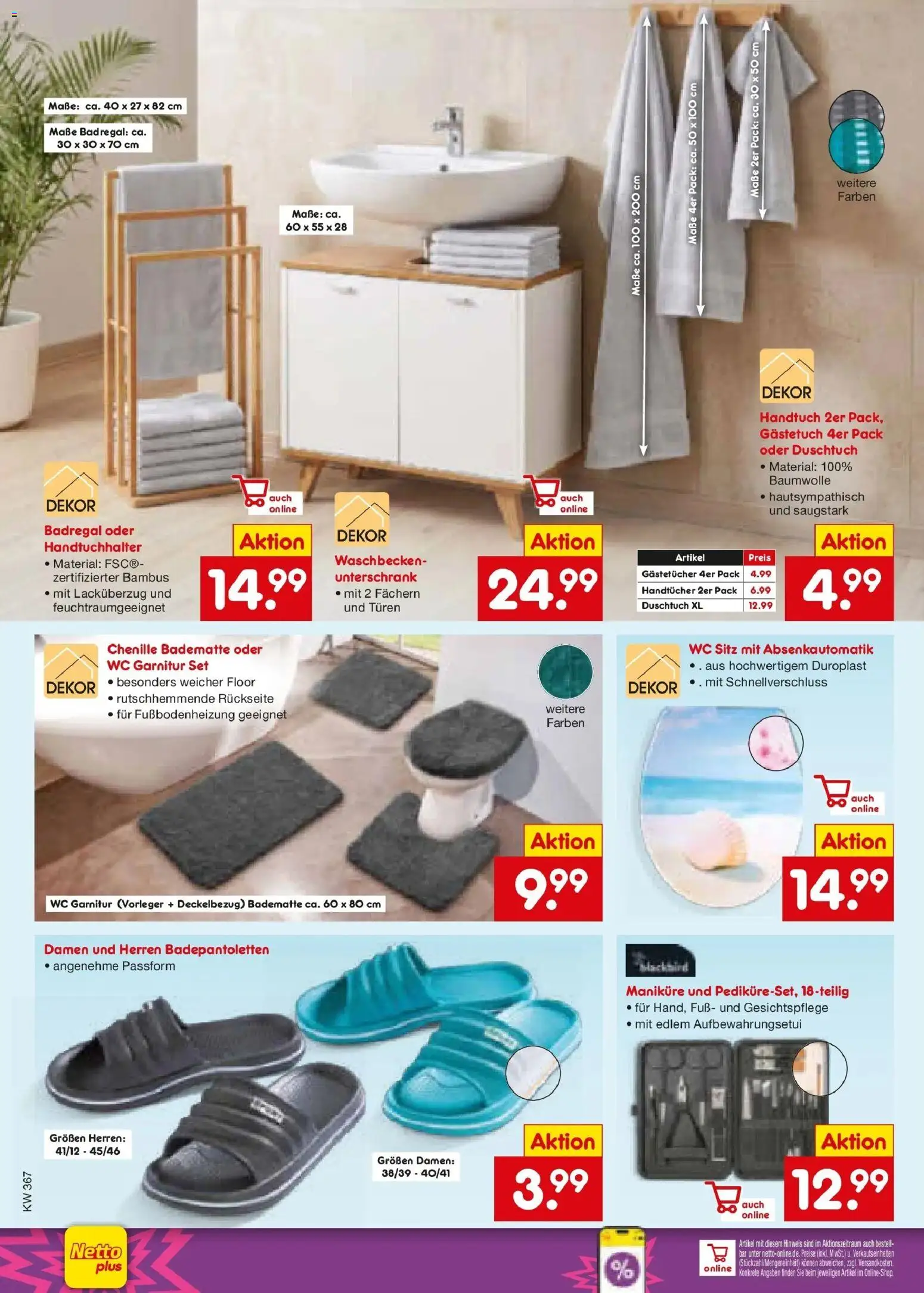 Vorschau von dem Prospekt des Geschäftes Netto Marken-Discount, gültig ab dem 07.09.2026 - Waschbecken, Handtuchhalter, WC Sitz, Badregal, Unterschrank