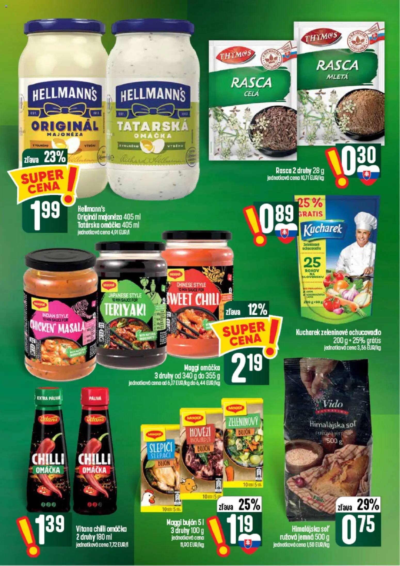 Náhľad COOP Jednota letáku platného od 10.09.2026 - Soľ, Chilli, Tatárska omáčka, Omáčka, Majonéza, Bujón