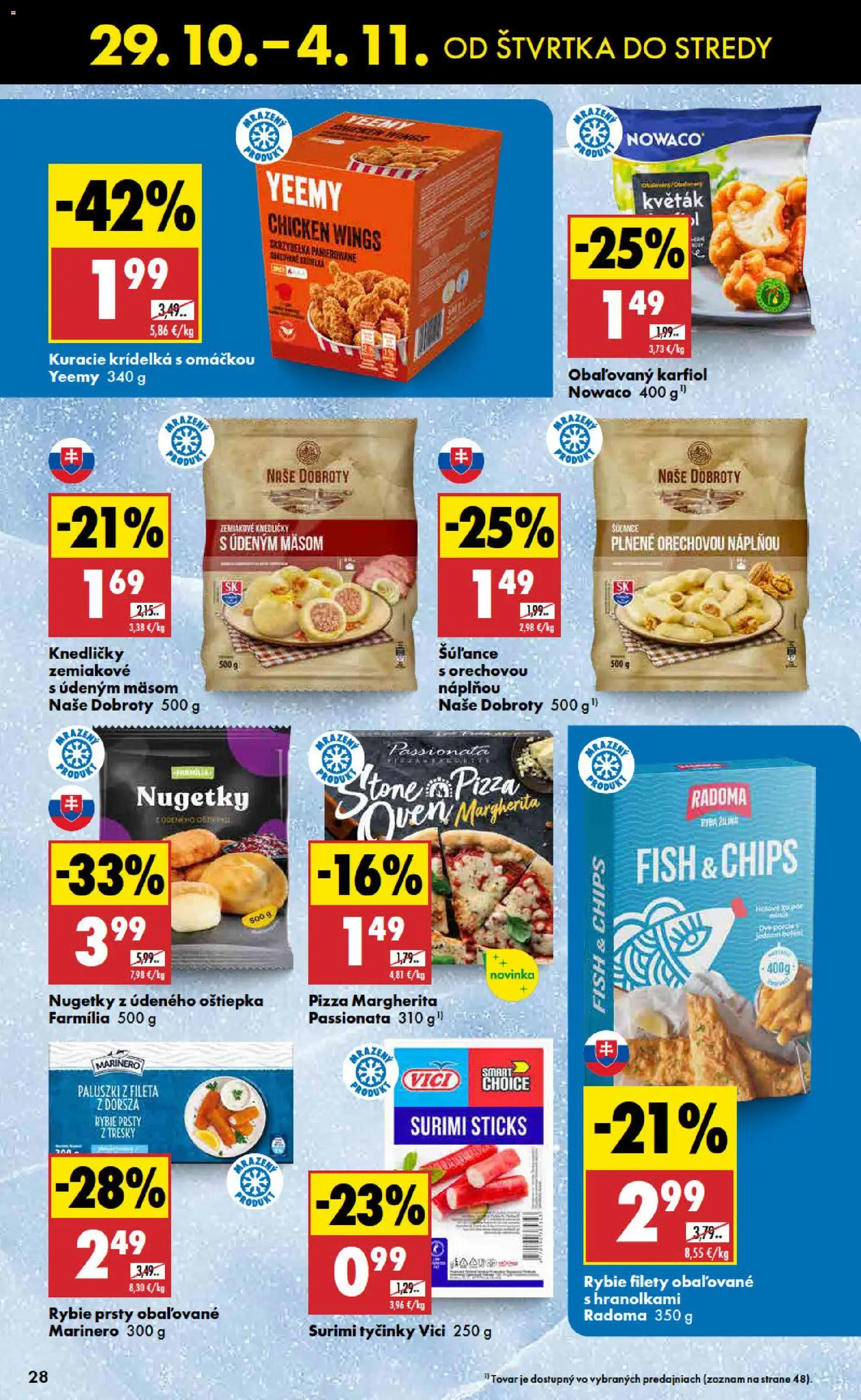 Náhľad Biedronka letáku platného od 29.10.2026 - Pizza, Ryba, Karfiol, Rybie prsty, Surimi tyčinky