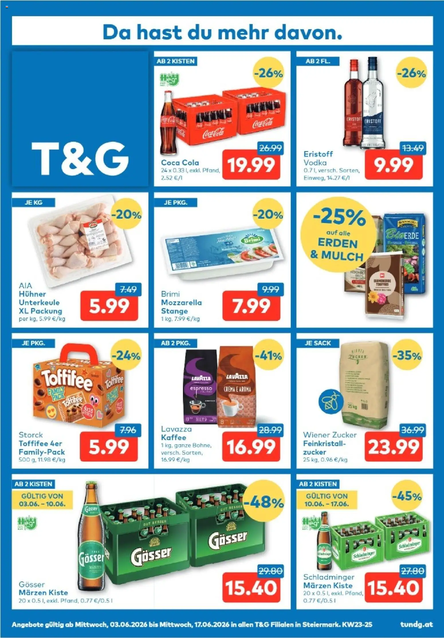 Vorschau der Angebote: T&G T&G Steiermark gültig ab 03.06.2026 - Kaffee, Zucker
