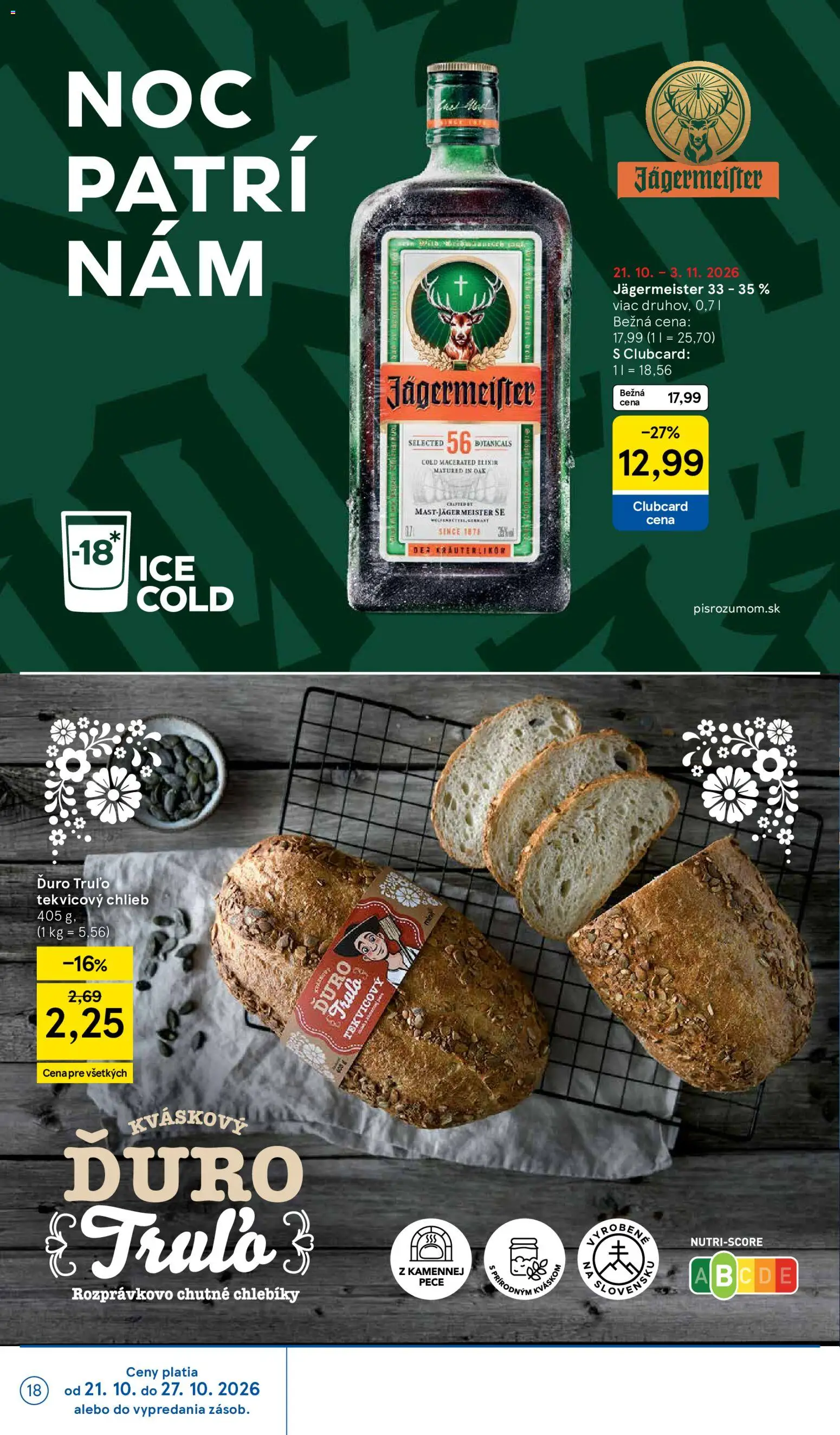 Náhľad Tesco letáku platného od 21.10.2026 - Jägermeister, Chlieb