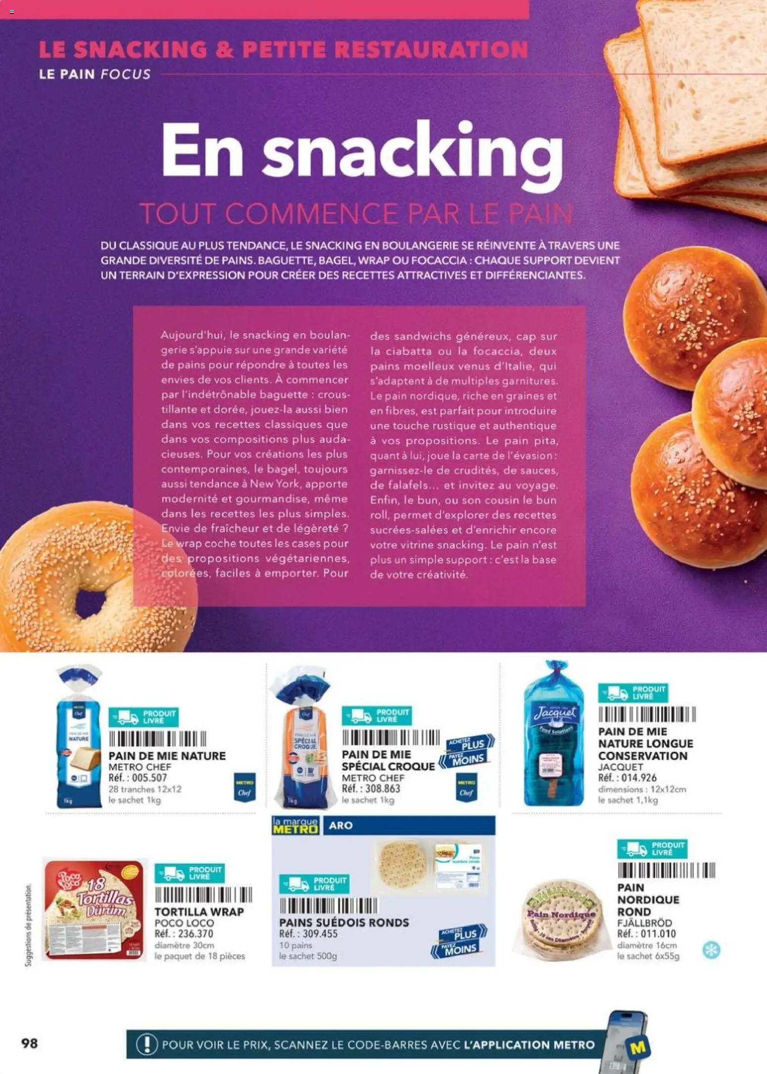 Prévisualisation de Boulangers Pâtissiers du magasin METRO formulaire valide 30/04/2026 - Livre, Focaccia, Baguette, Wrap, Vitrine, Base, Ciabatta, Pains suédois