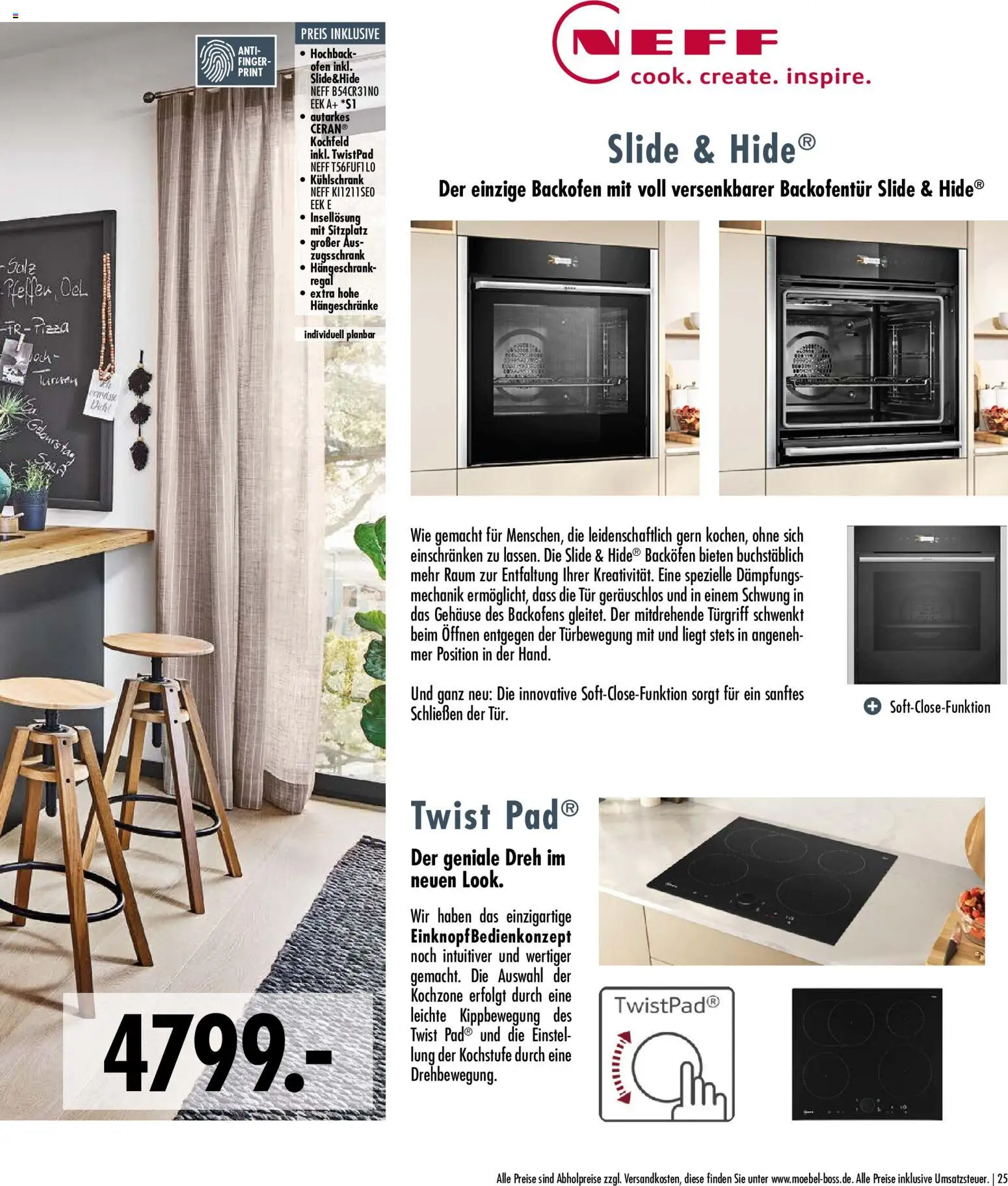 Vorschau von dem Prospekt des Geschäftes SB Möbel Boss, gültig ab dem 09.04.2026 - Pizza, Kühlschrank, Regal, Ofen, Tür, Salz, Neff, Kochfeld