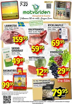 Förhandsgranska reklamblad Matvärlden erbjudanden från butik Matvärlden gäller från 24/08/2026