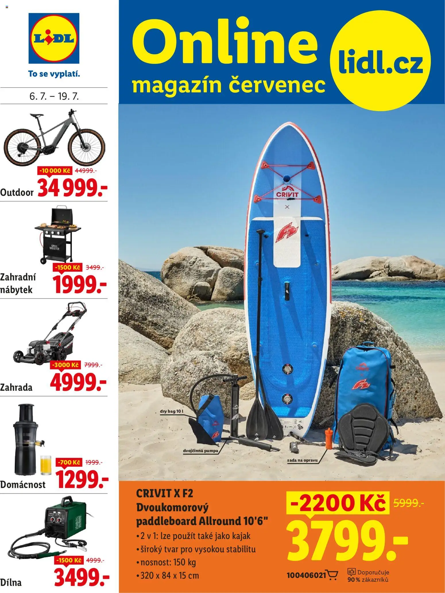 Náhled nabídky: Lidl Lidl magazín platný od 06.07.2026 - Parkside, Paddleboard, Nábytek, Zahradní nábytek, Zahrada, Pumpa, Kajak
