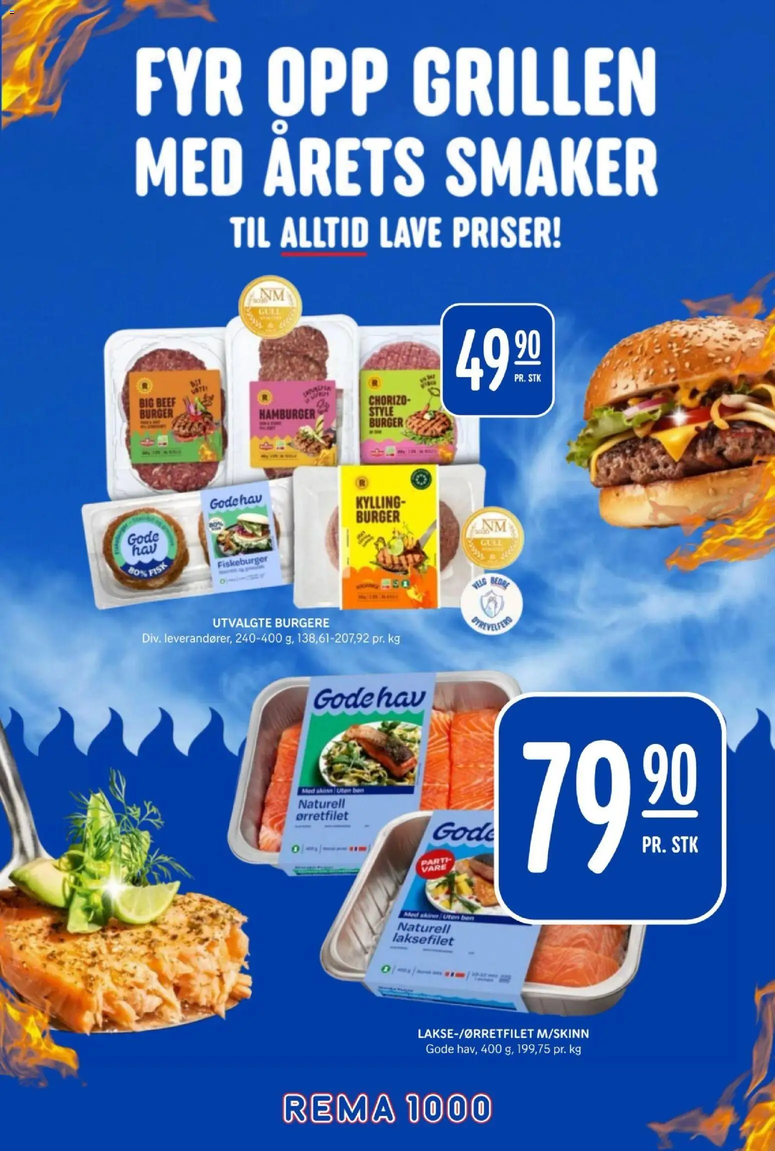 Forhåndsvis Rema 1000 Arendal kundeavis fra butikk Rema 1000 gyldig fra 07/06/2026 - Chorizo, Kylling, Fisk, Laksefilet, Hamburger, Fiskeburger