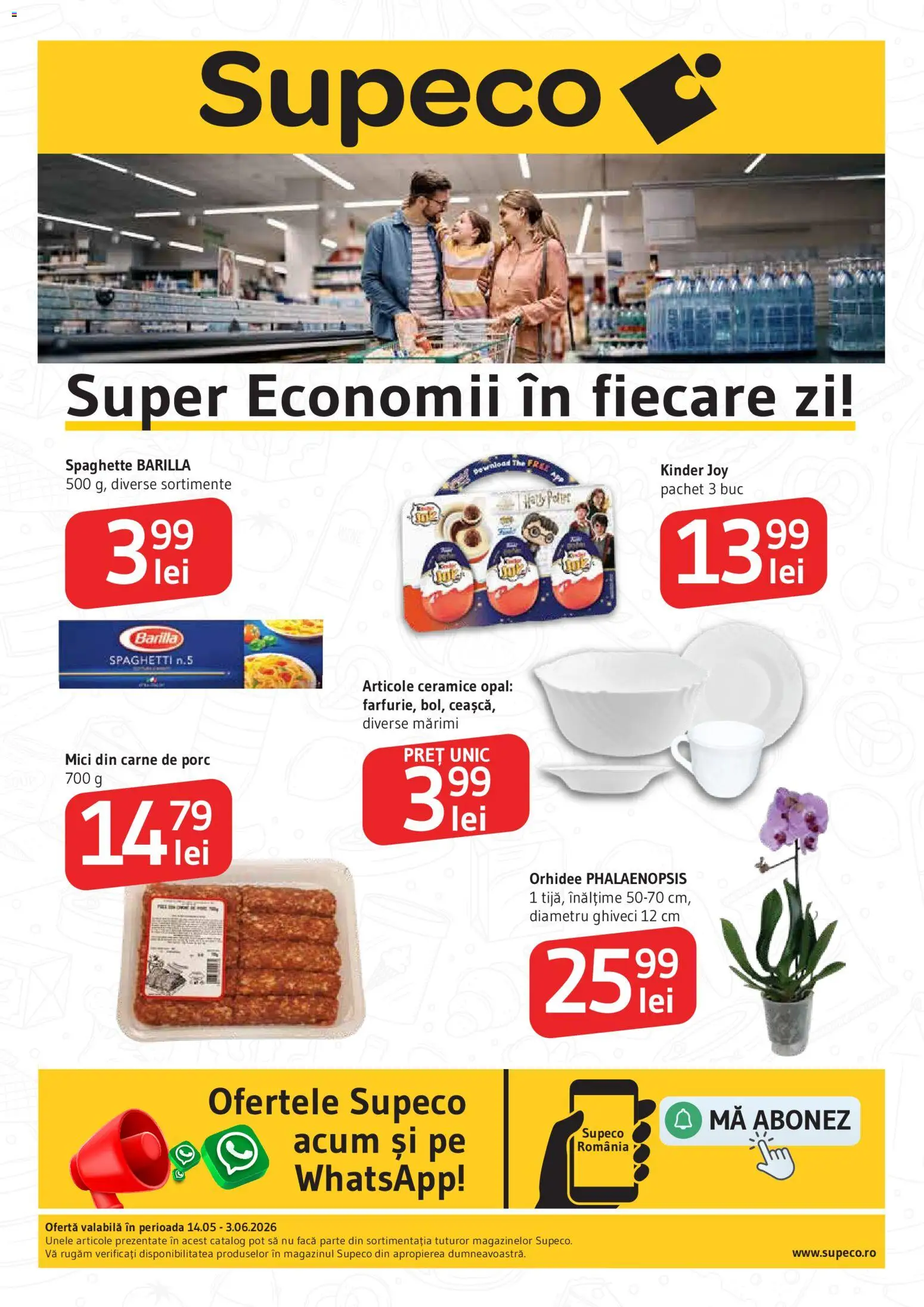 Previzualizarea de cataloage: Supeco Supeco Catalog valabil de la 14.05.2026 - Mici, Orhidee, Ghiveci, Carne De Porc, Barilla